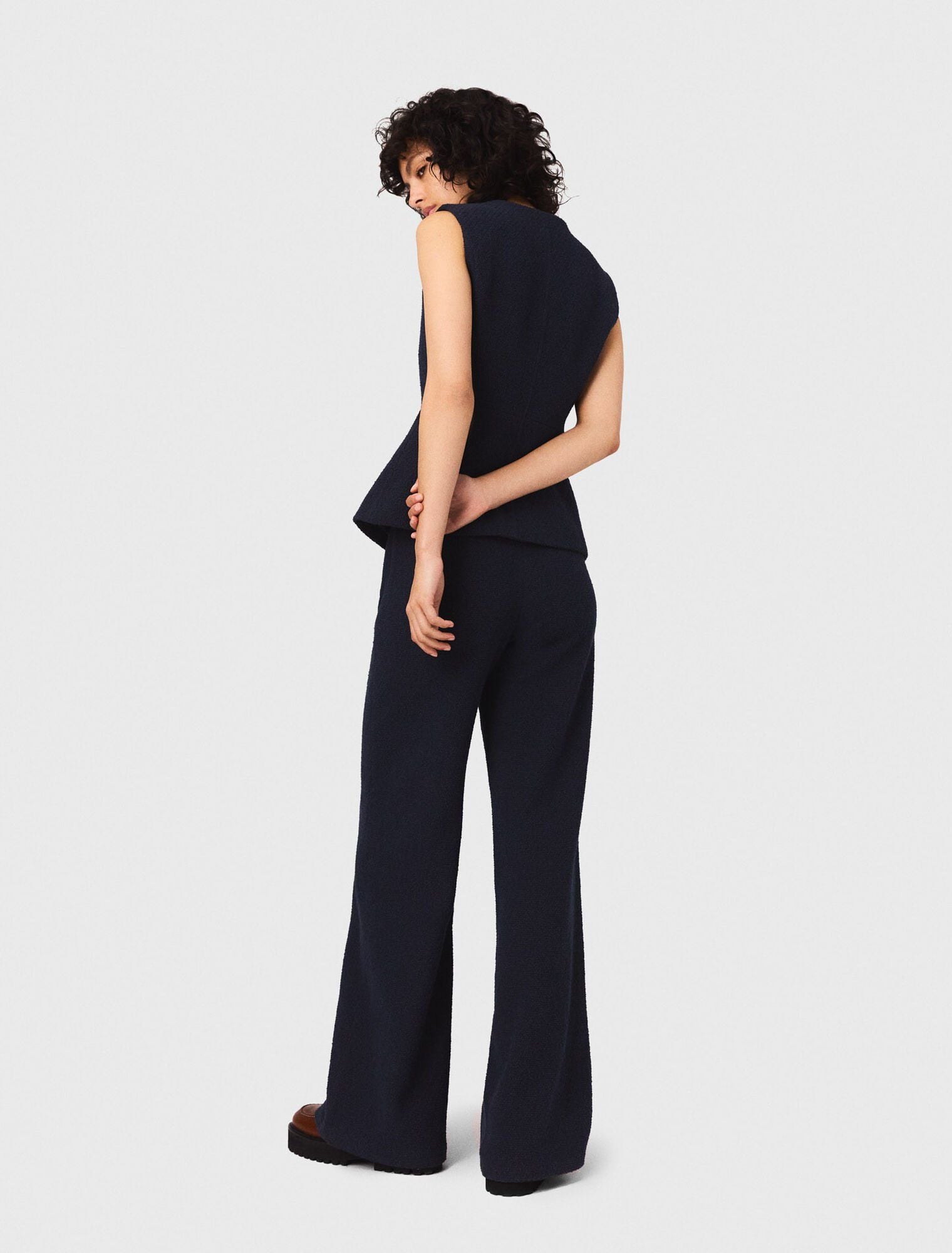 Quần tây tweed ống suông
