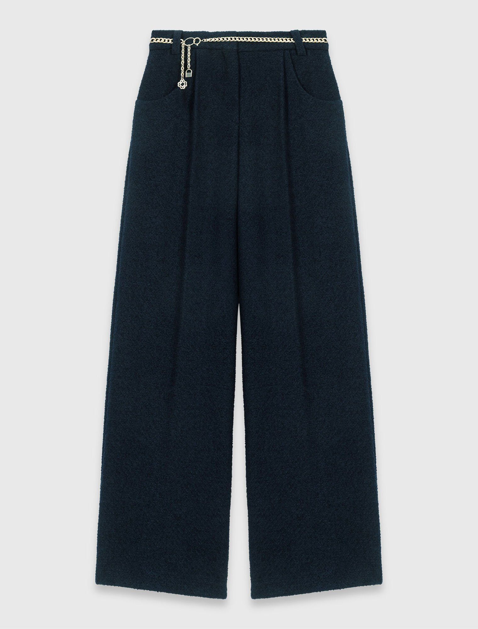 Maje - Quần vải tweed gắn dây xích