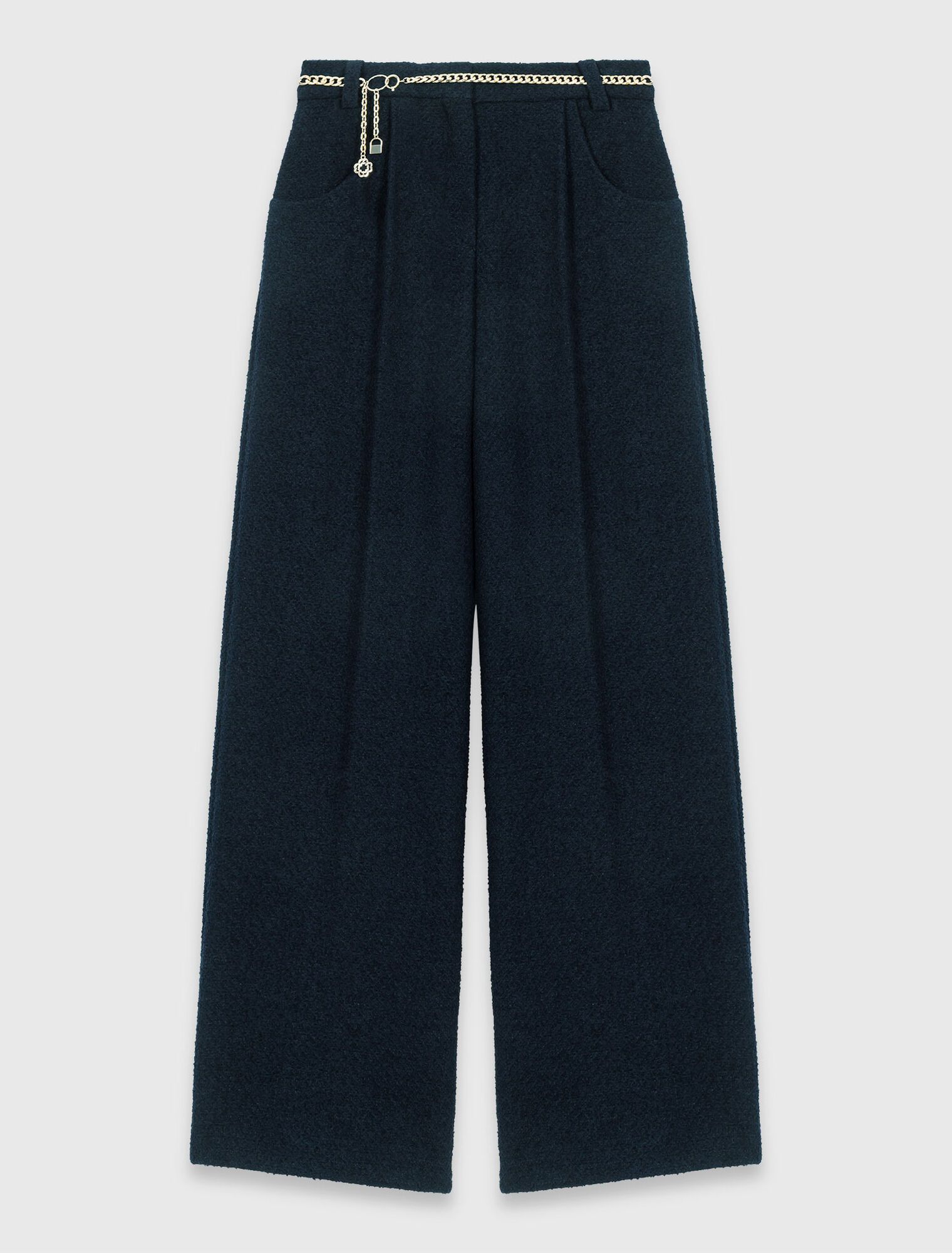 Maje - Quần vải tweed gắn dây xích