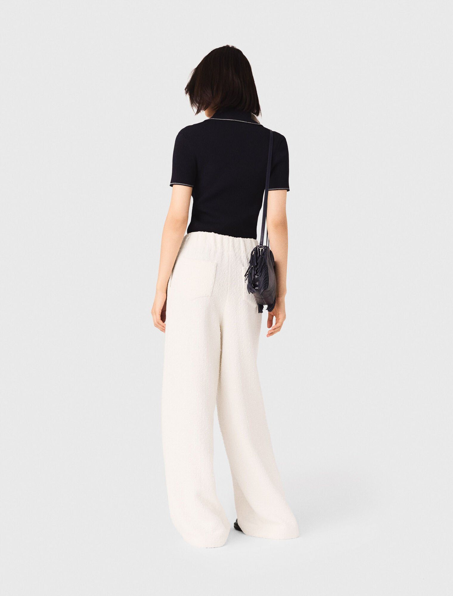 Maje - Quần vải tweed ống rộng