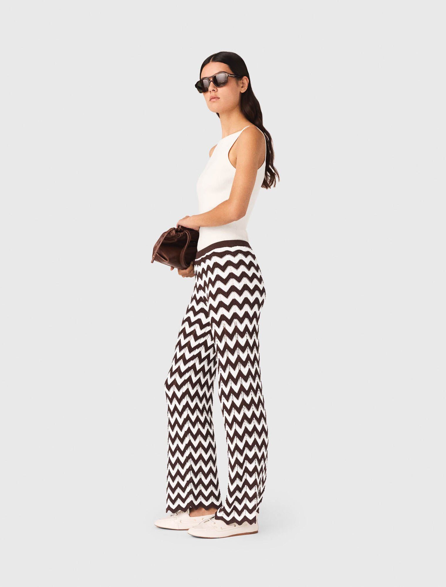 Maje - Quần crochet zigzag