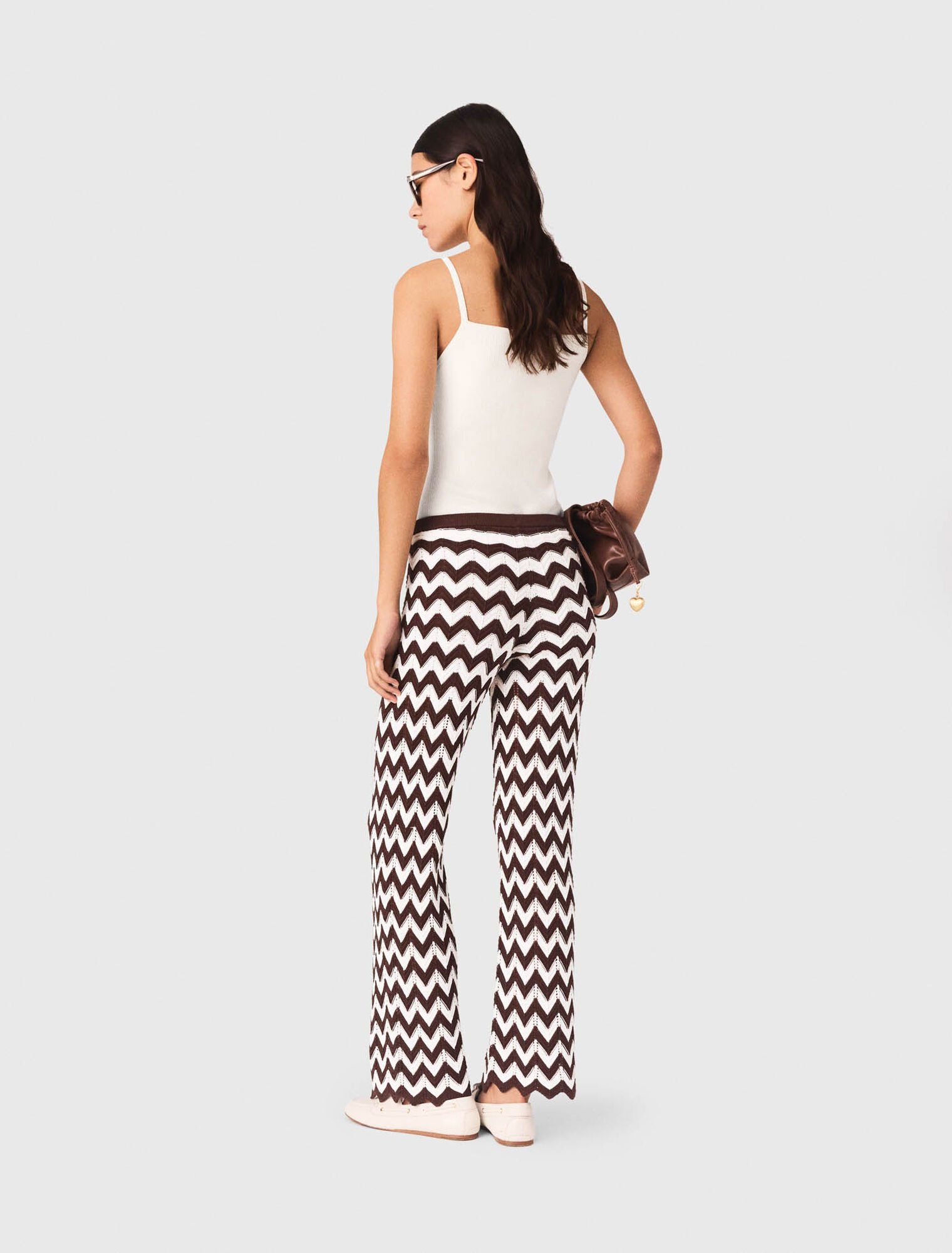 Maje - Quần crochet zigzag