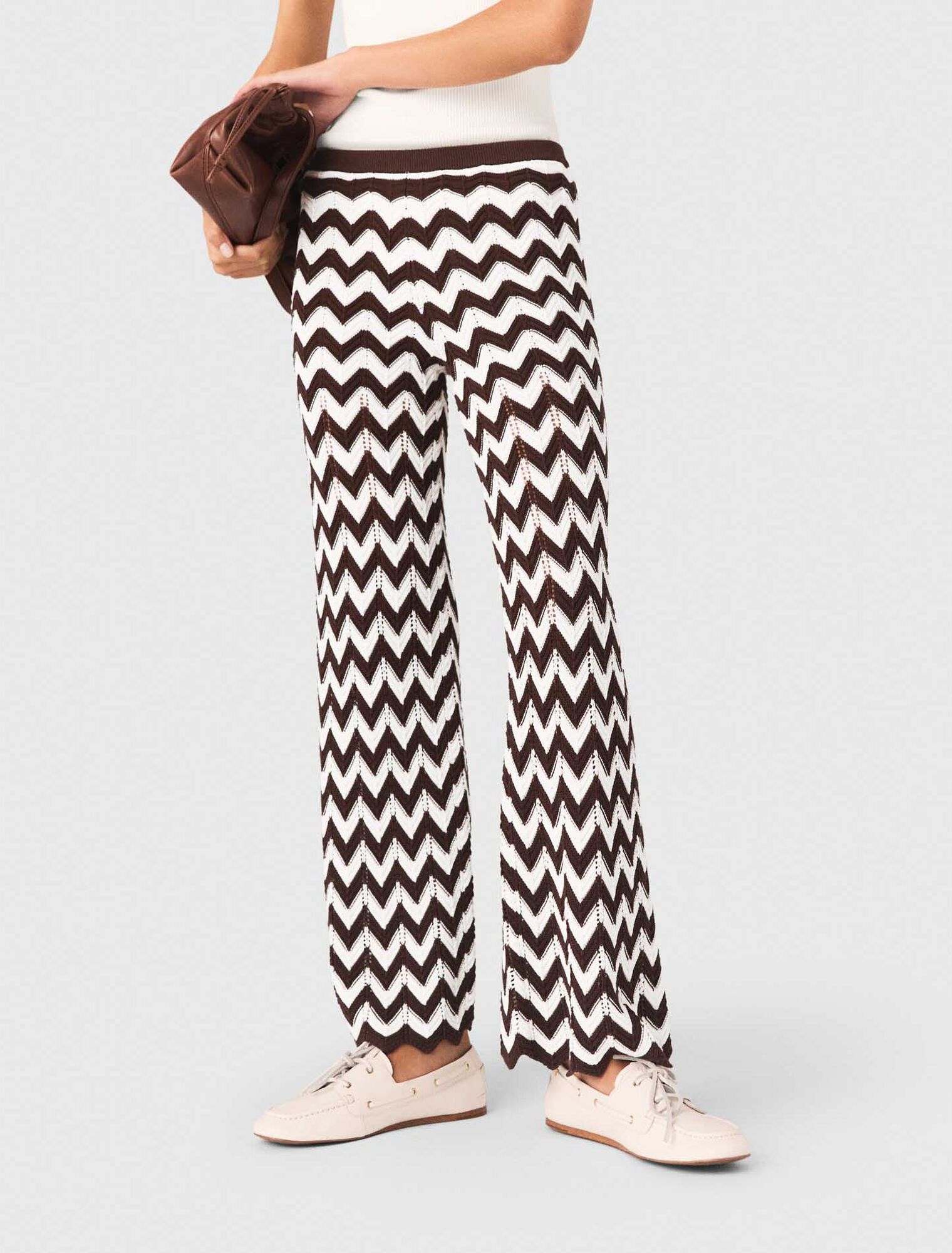 Maje - Quần crochet zigzag