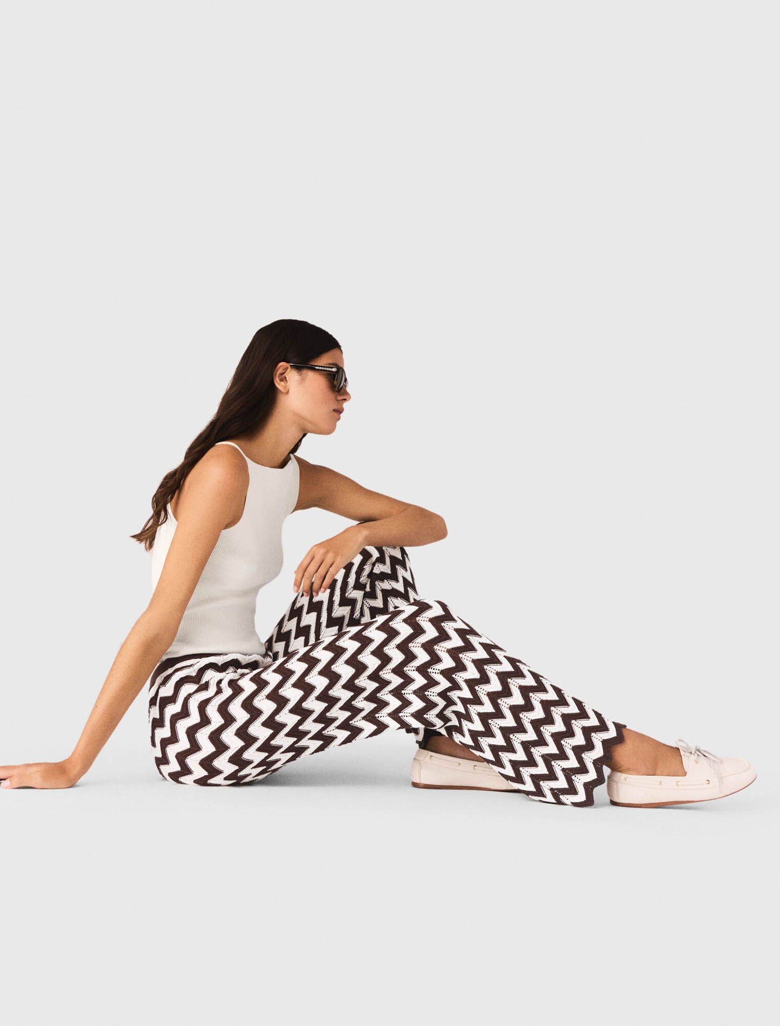 Maje - Quần crochet zigzag