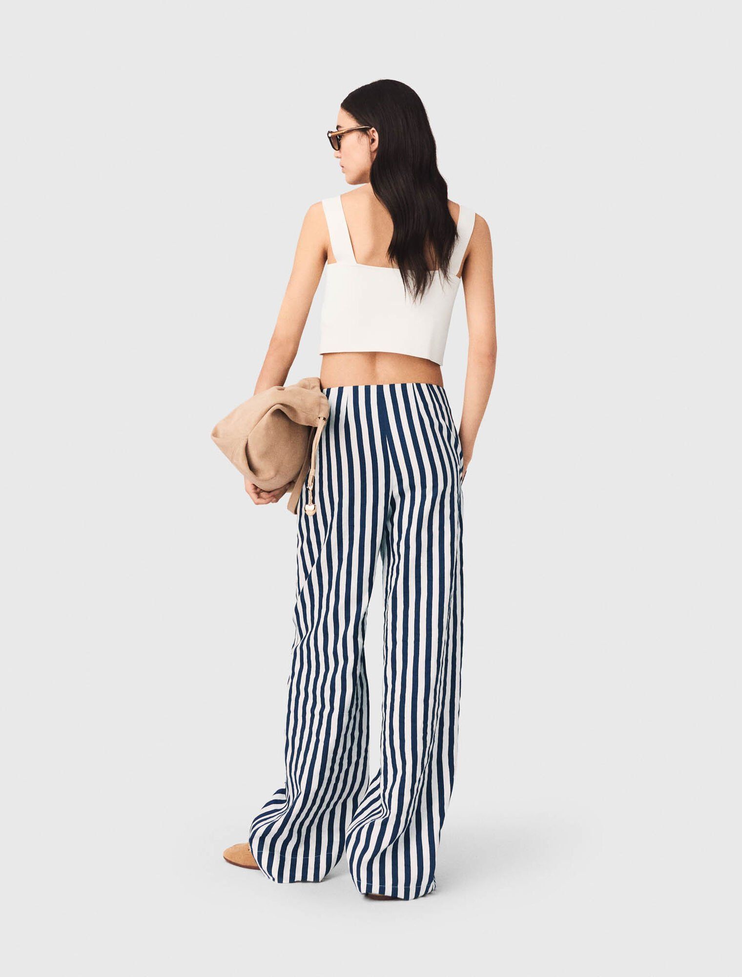 Maje - Quần ống rộng pha linen