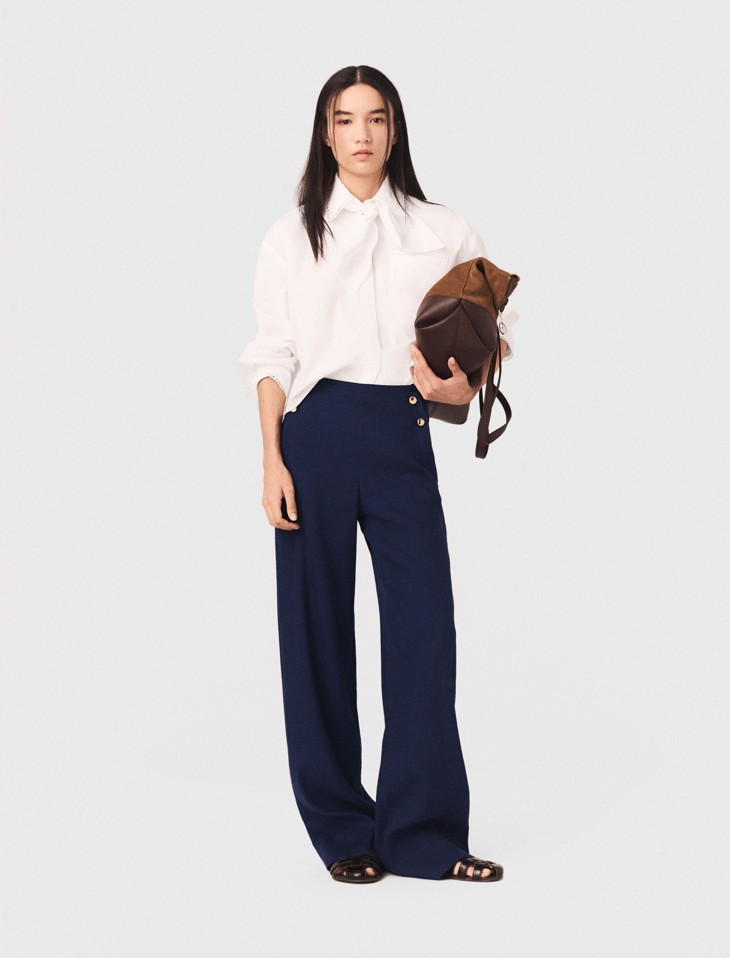 Maje - Quần trousers linen pha