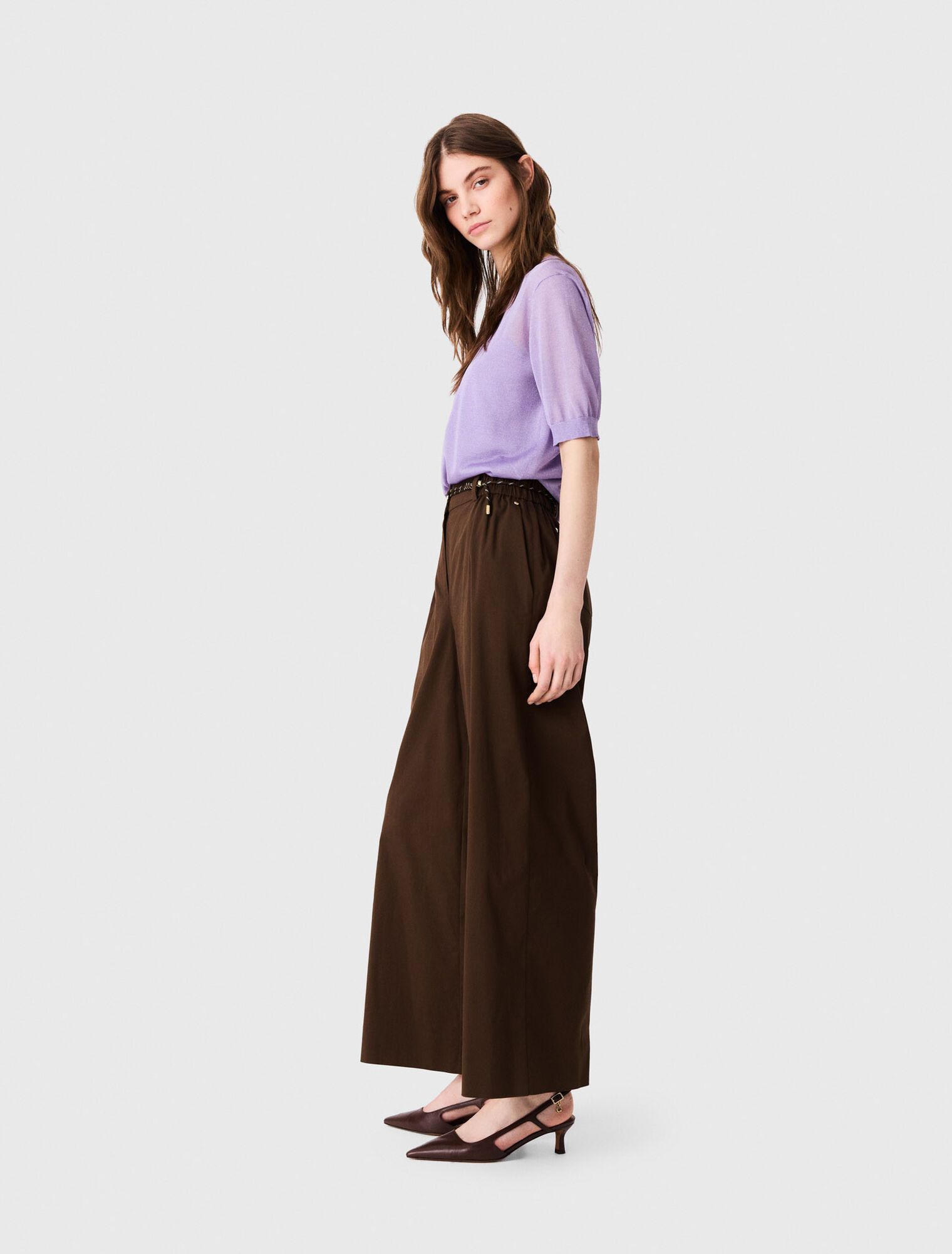 Maje - Quần cotton ống rộng