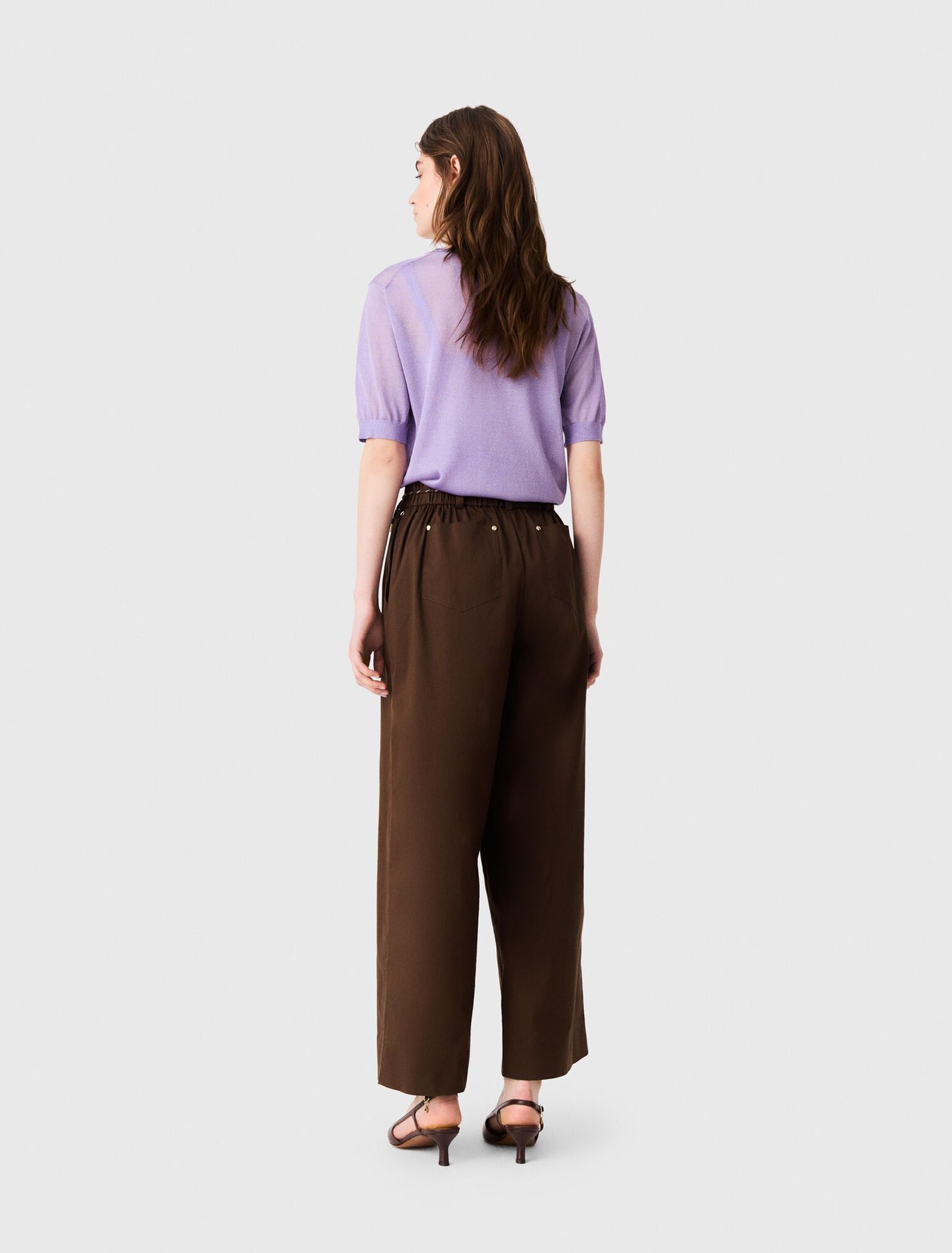 Maje - Quần cotton ống rộng