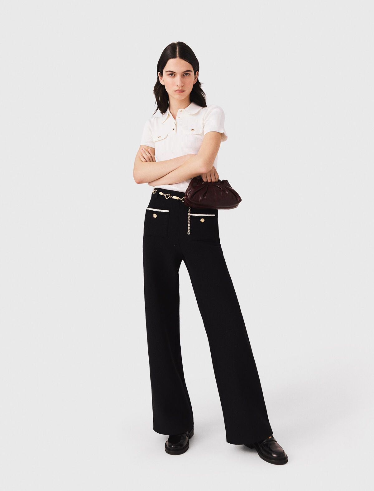 Maje - Quần vải tweed lurex