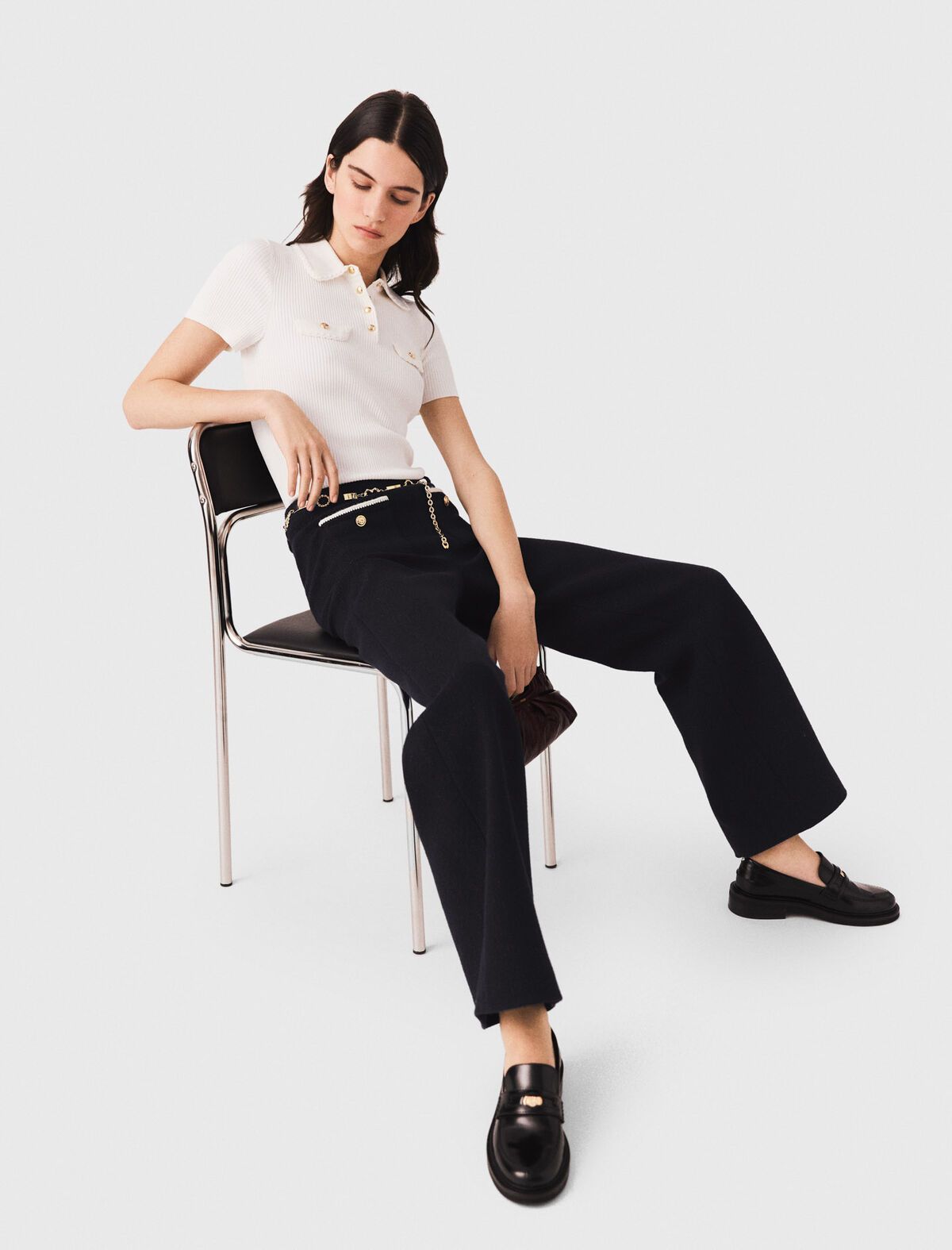 Maje - Quần vải tweed lurex