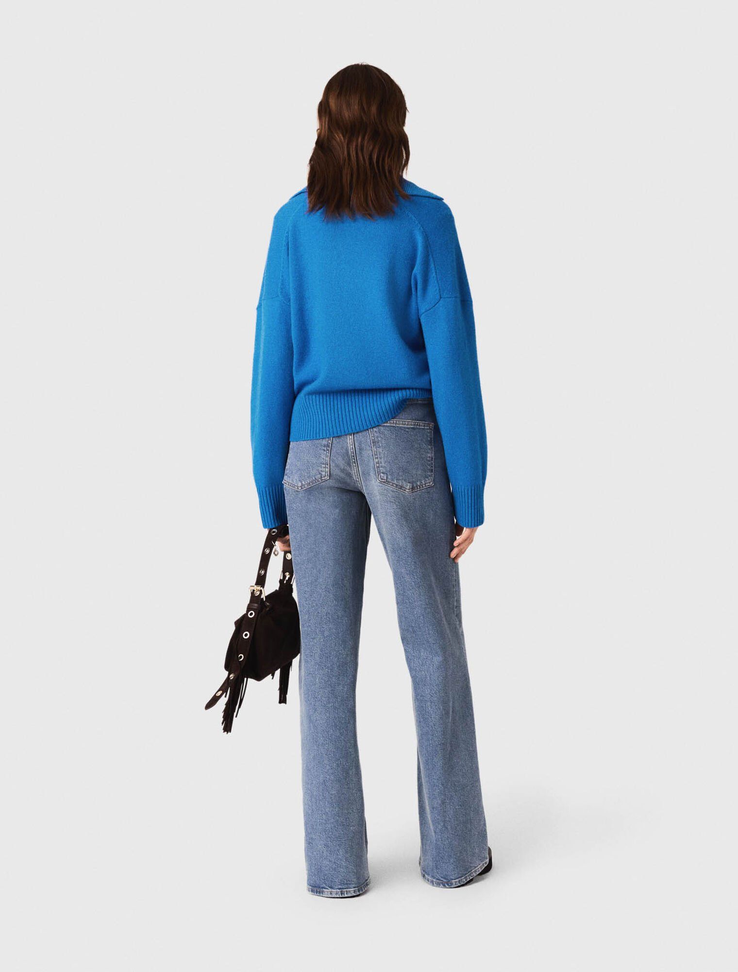 Maje - Cardigan cổ polo mở