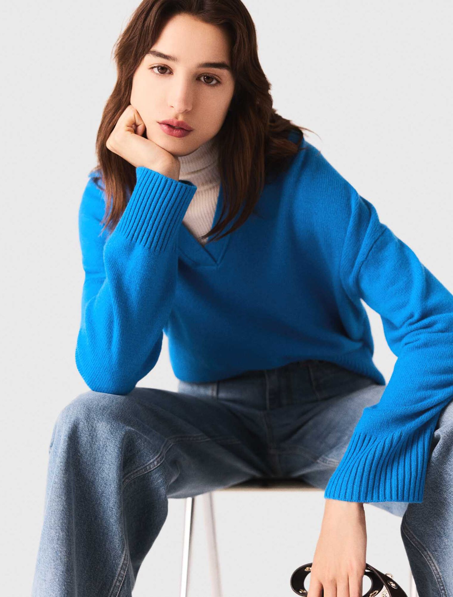 Maje - Cardigan cổ polo mở