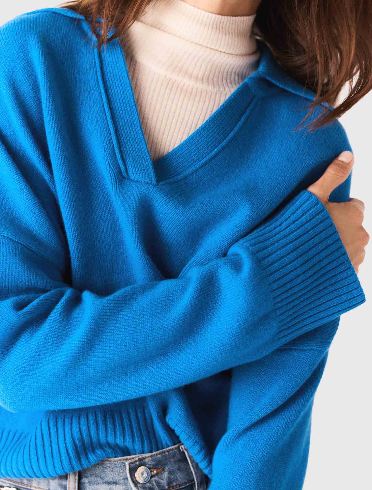 Maje - Cardigan cổ polo mở