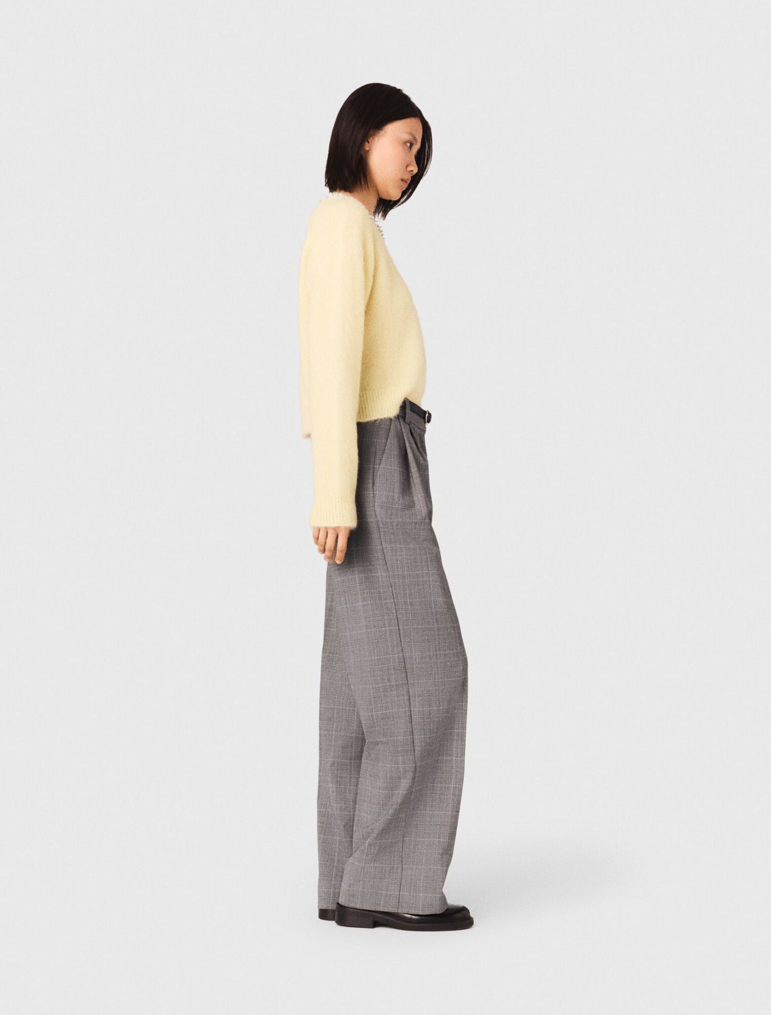 Maje - Áo len cổ đính đá có thể tháo rời