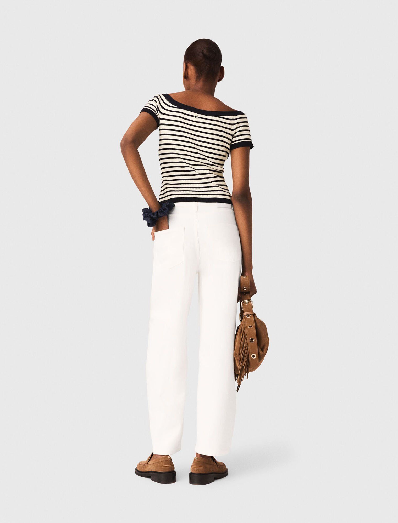 Maje - Áo knit gân kẻ sọc