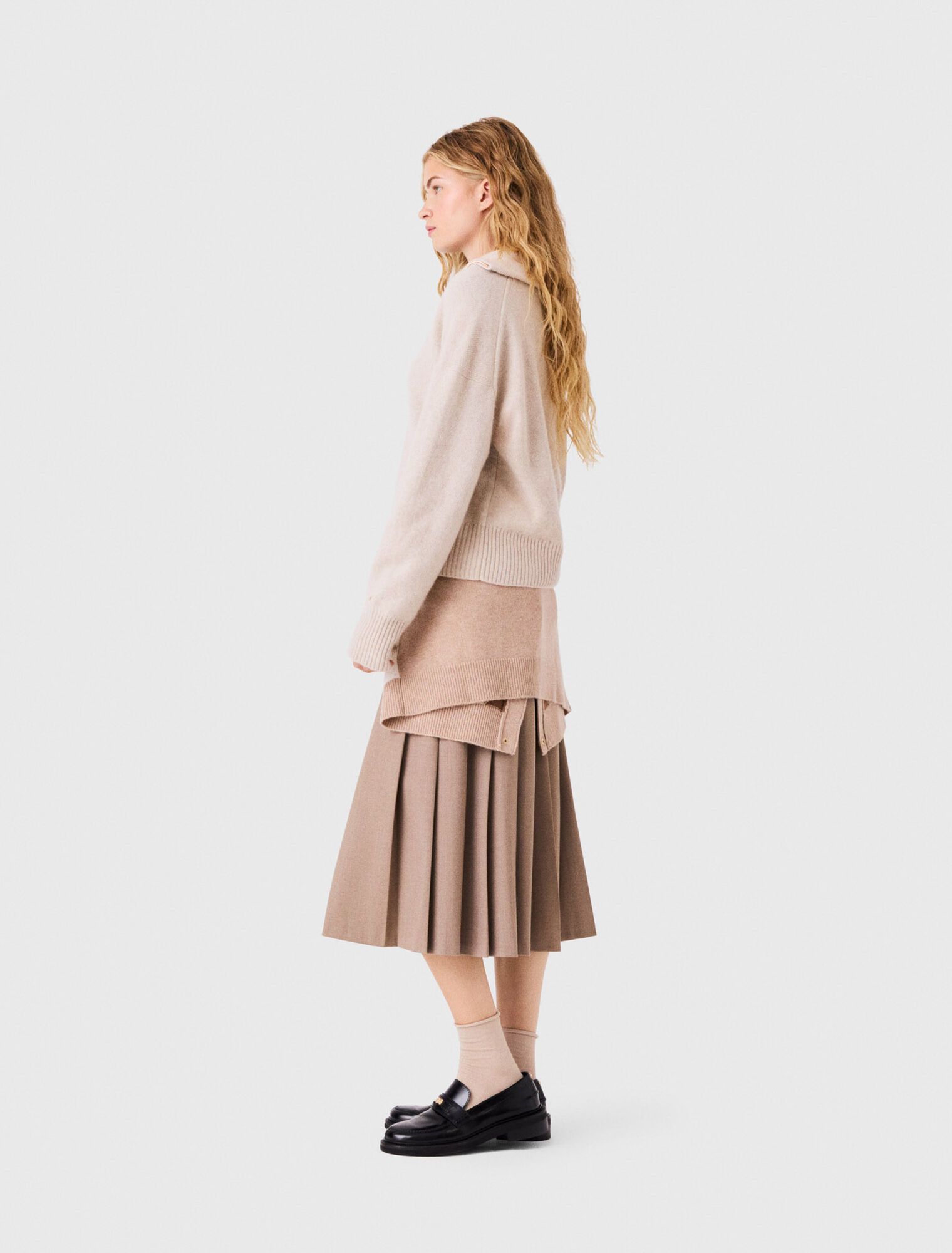 Áo len cashmere cổ khóa kéo