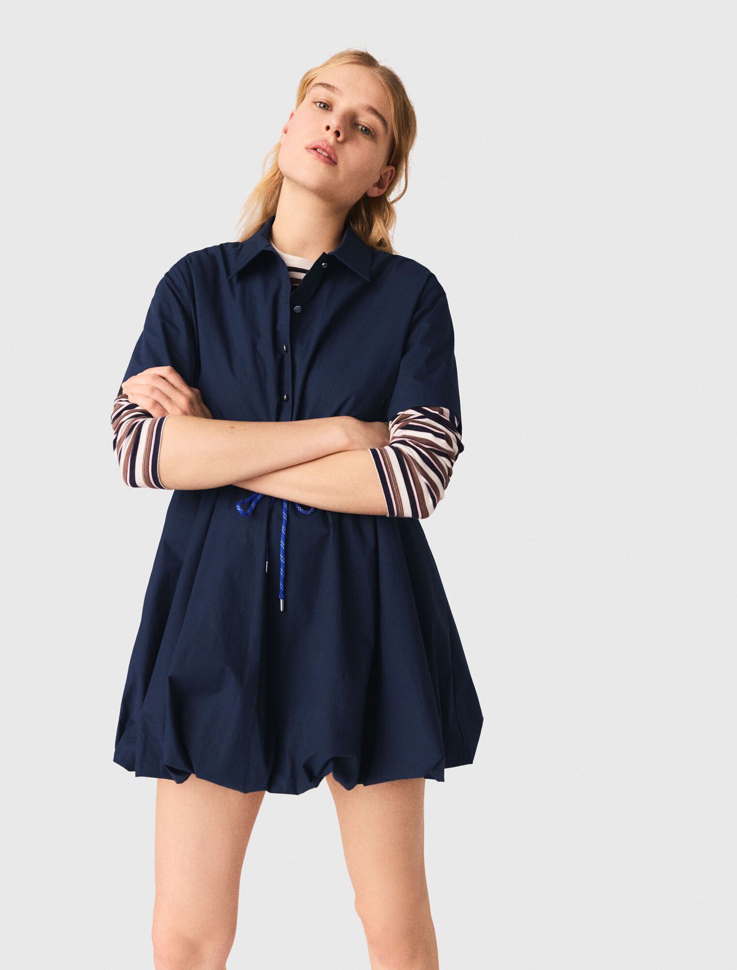Maje - Váy cotton tay ngắn dáng phồng