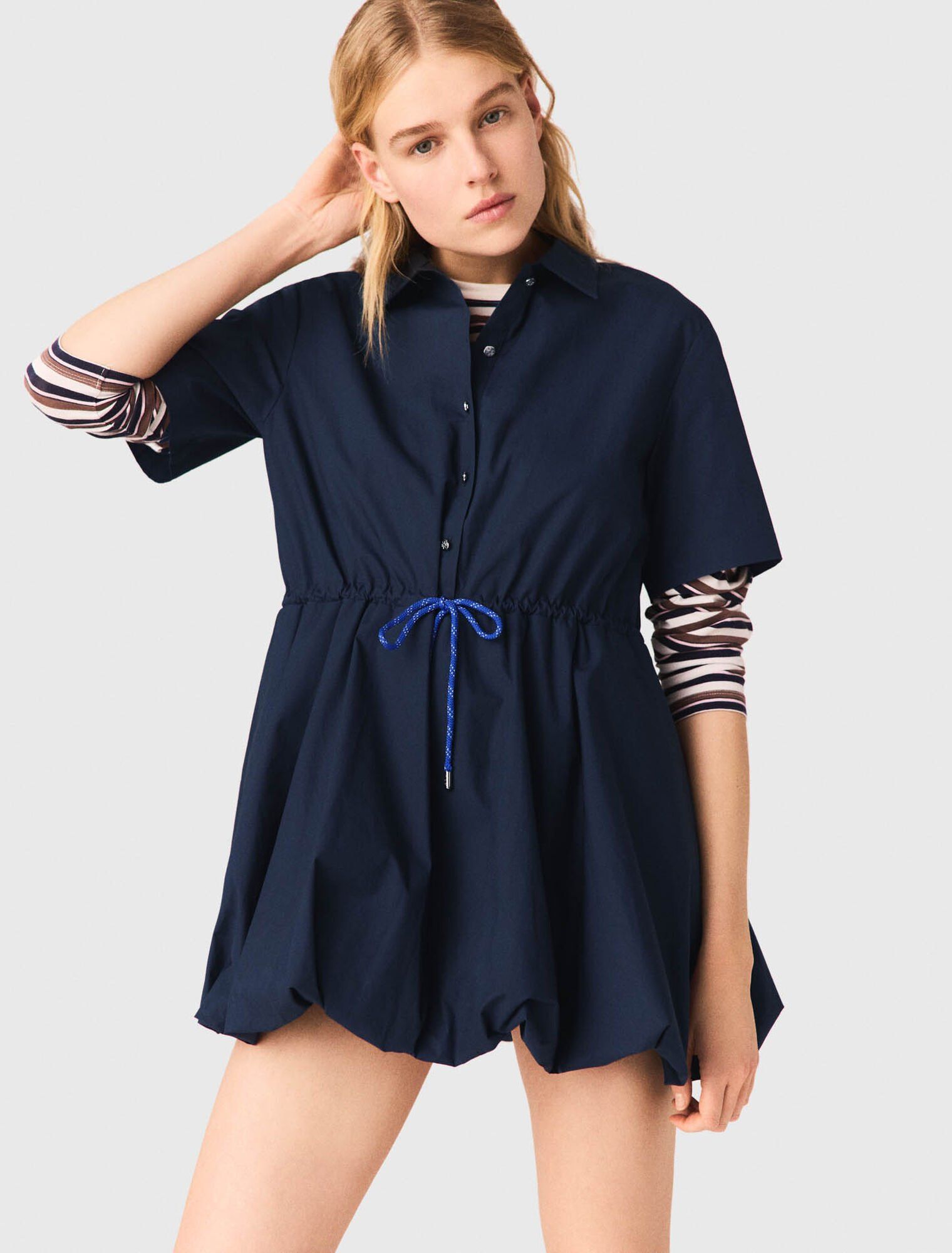 Maje - Váy cotton tay ngắn dáng phồng