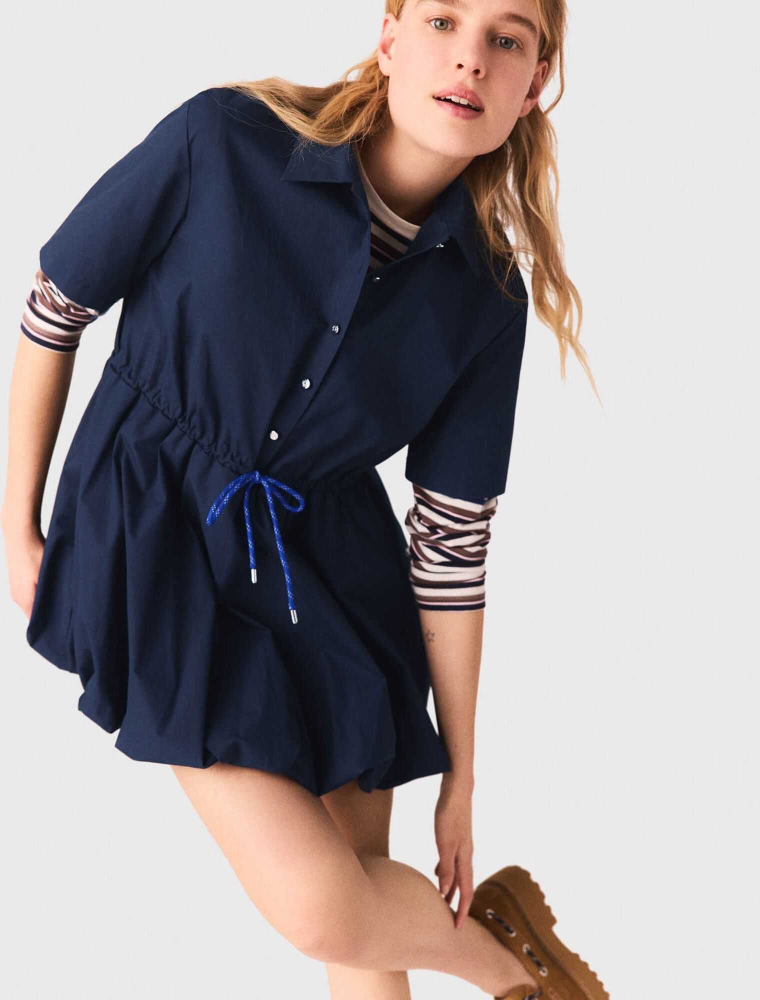 Maje - Váy cotton tay ngắn dáng phồng