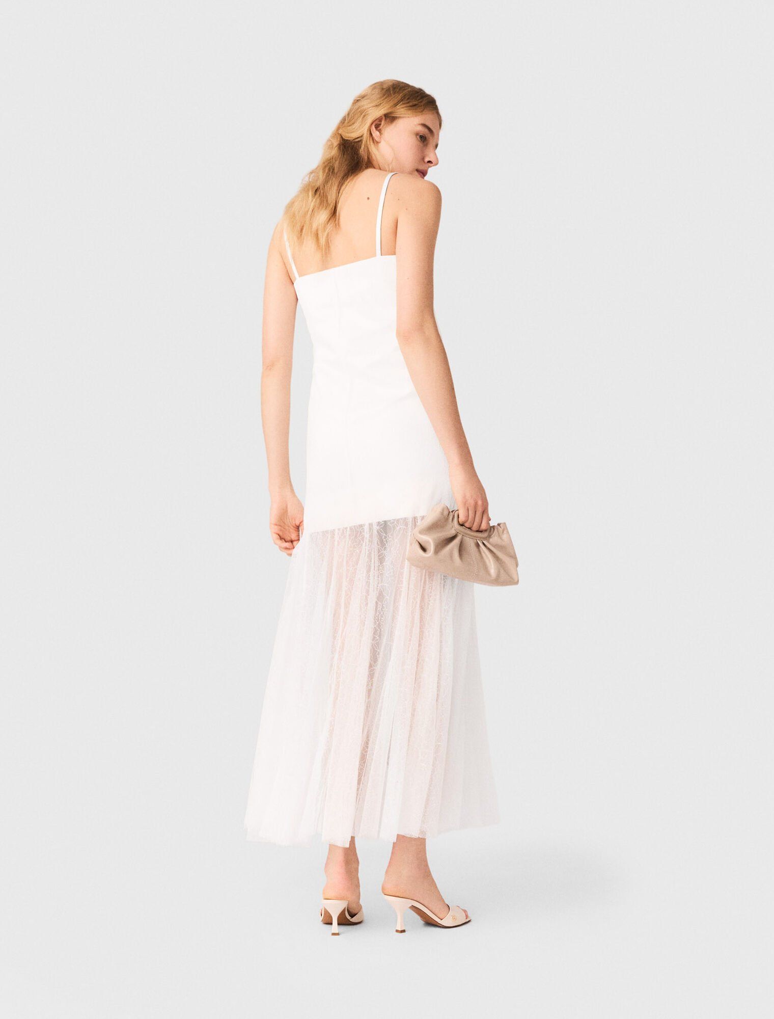 Maje - Đầm taffeta phối ren