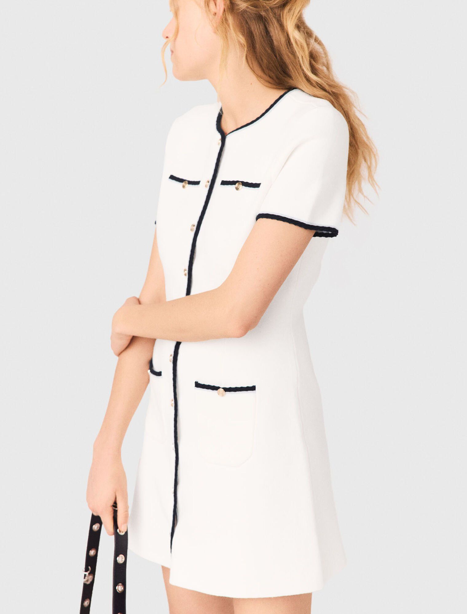 Maje - Đầm ngắn viền Contrast