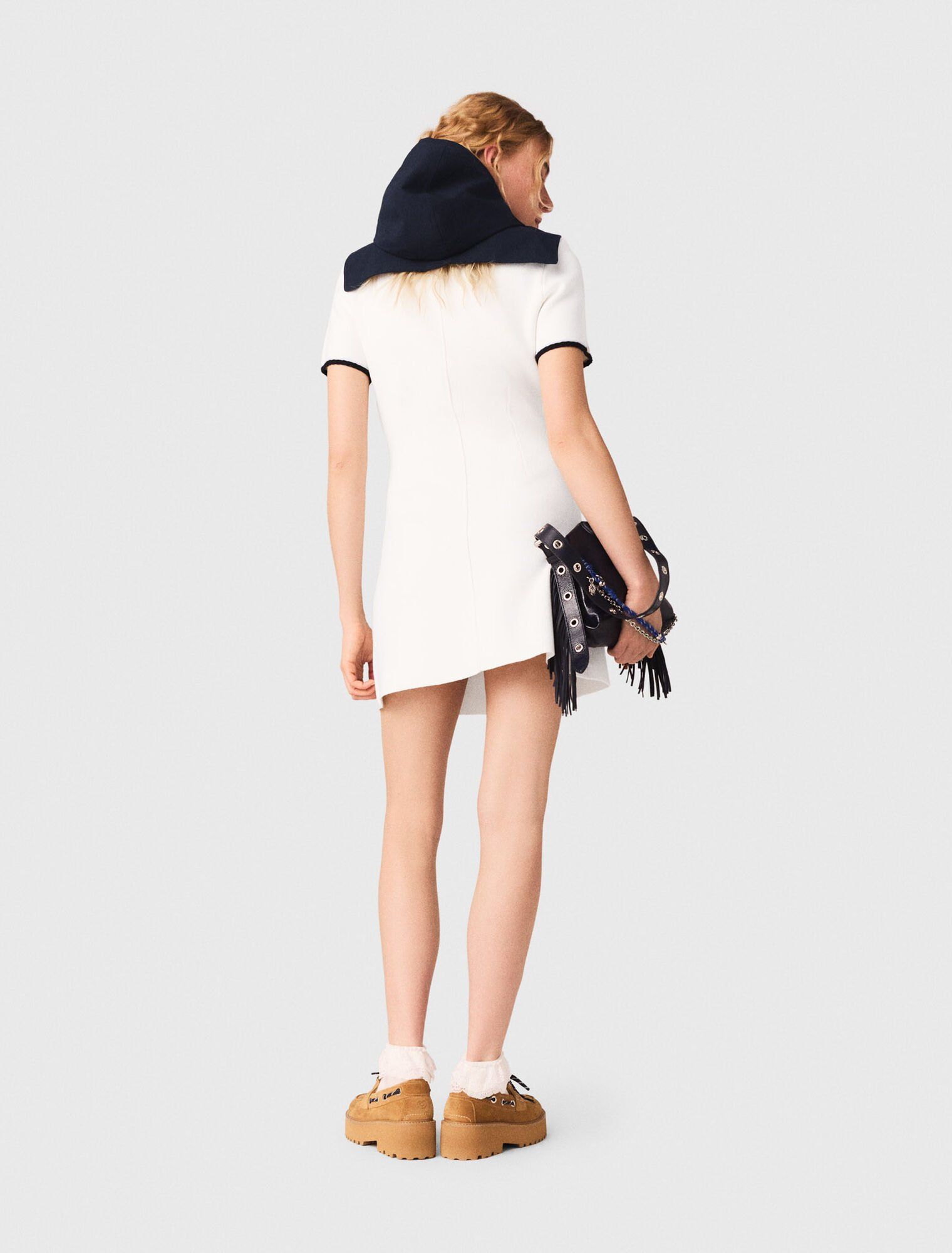 Maje - Đầm ngắn viền Contrast