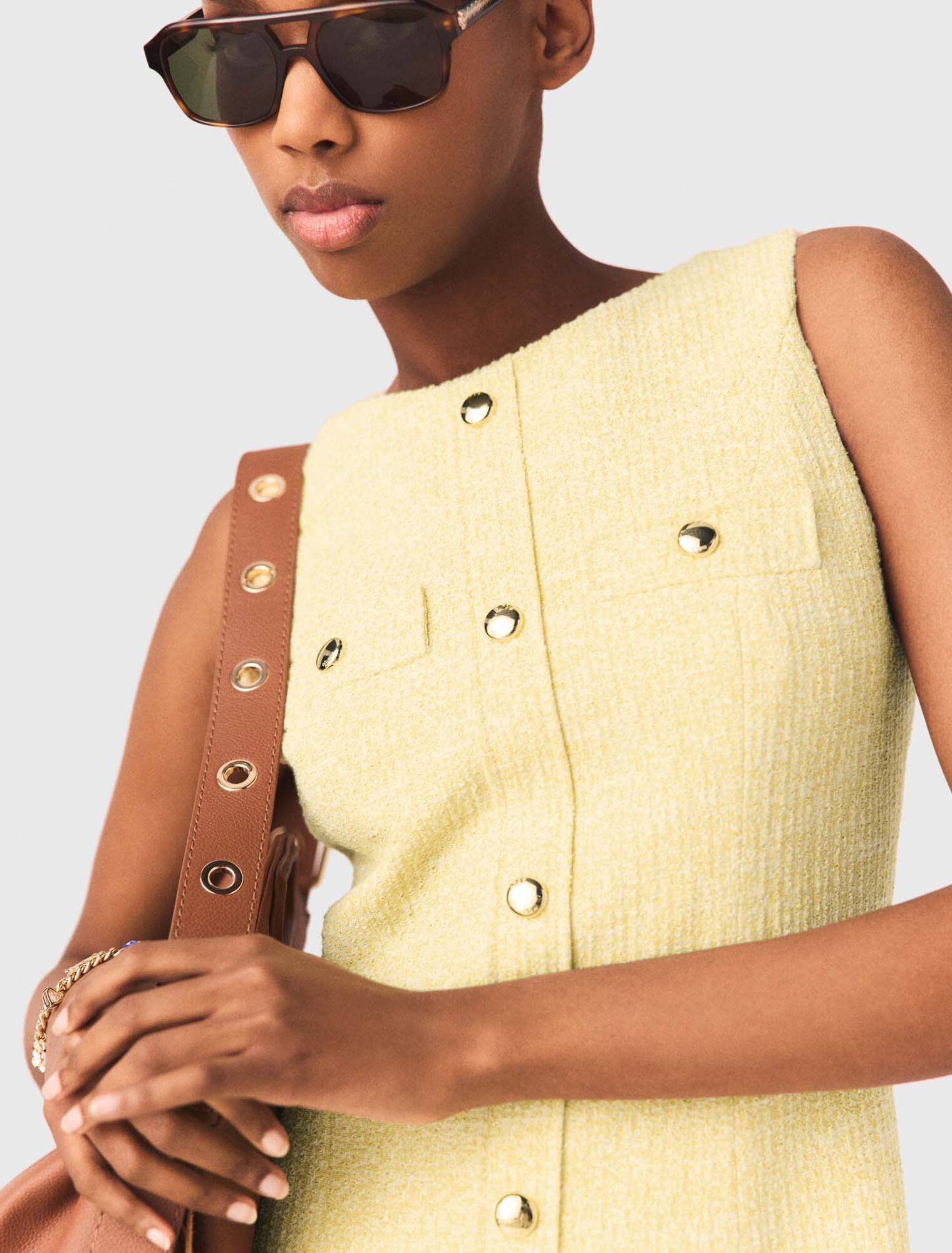 Maje - Đầm tweed ngắn dáng fitted