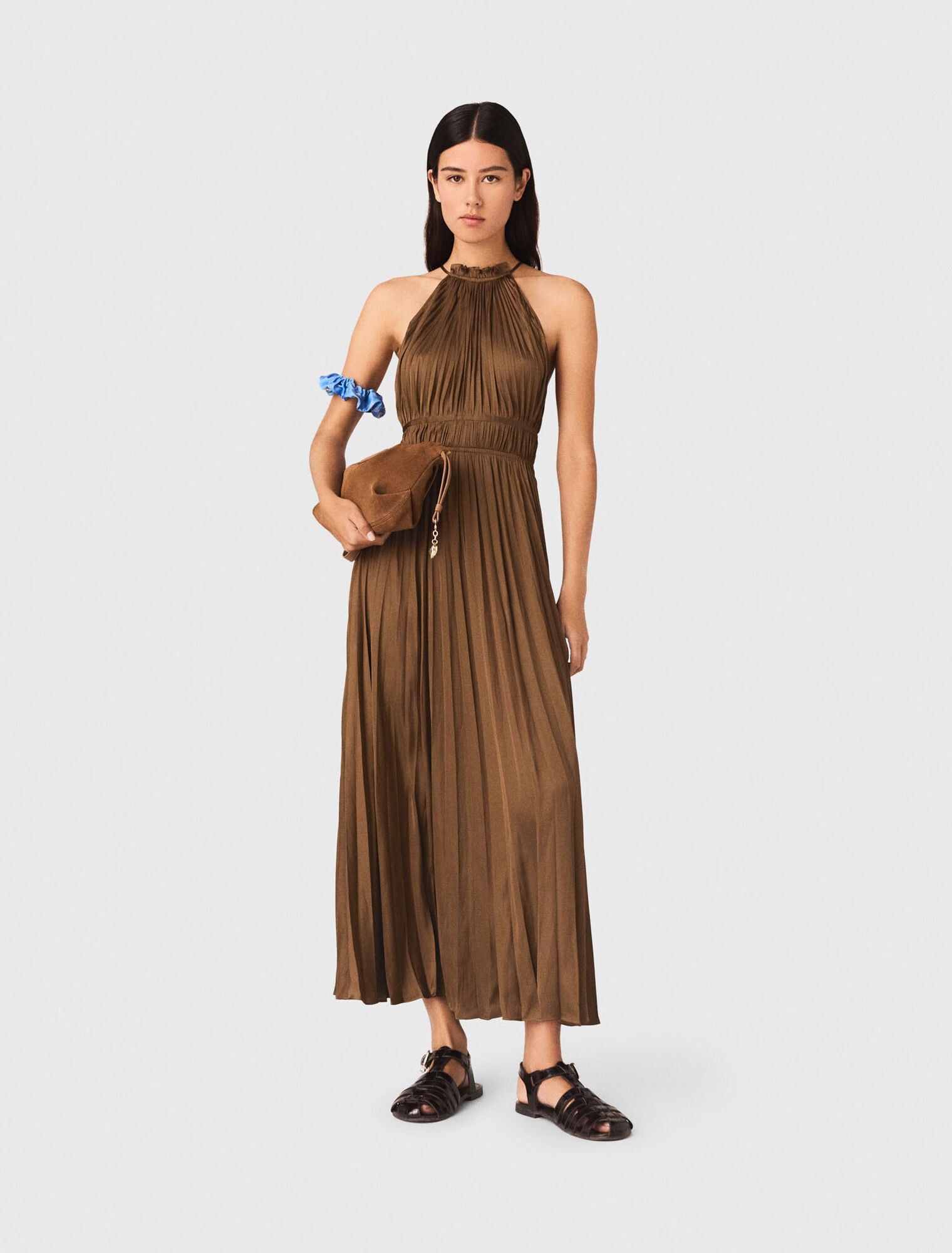 Maje - Đầm maxi xếp ly