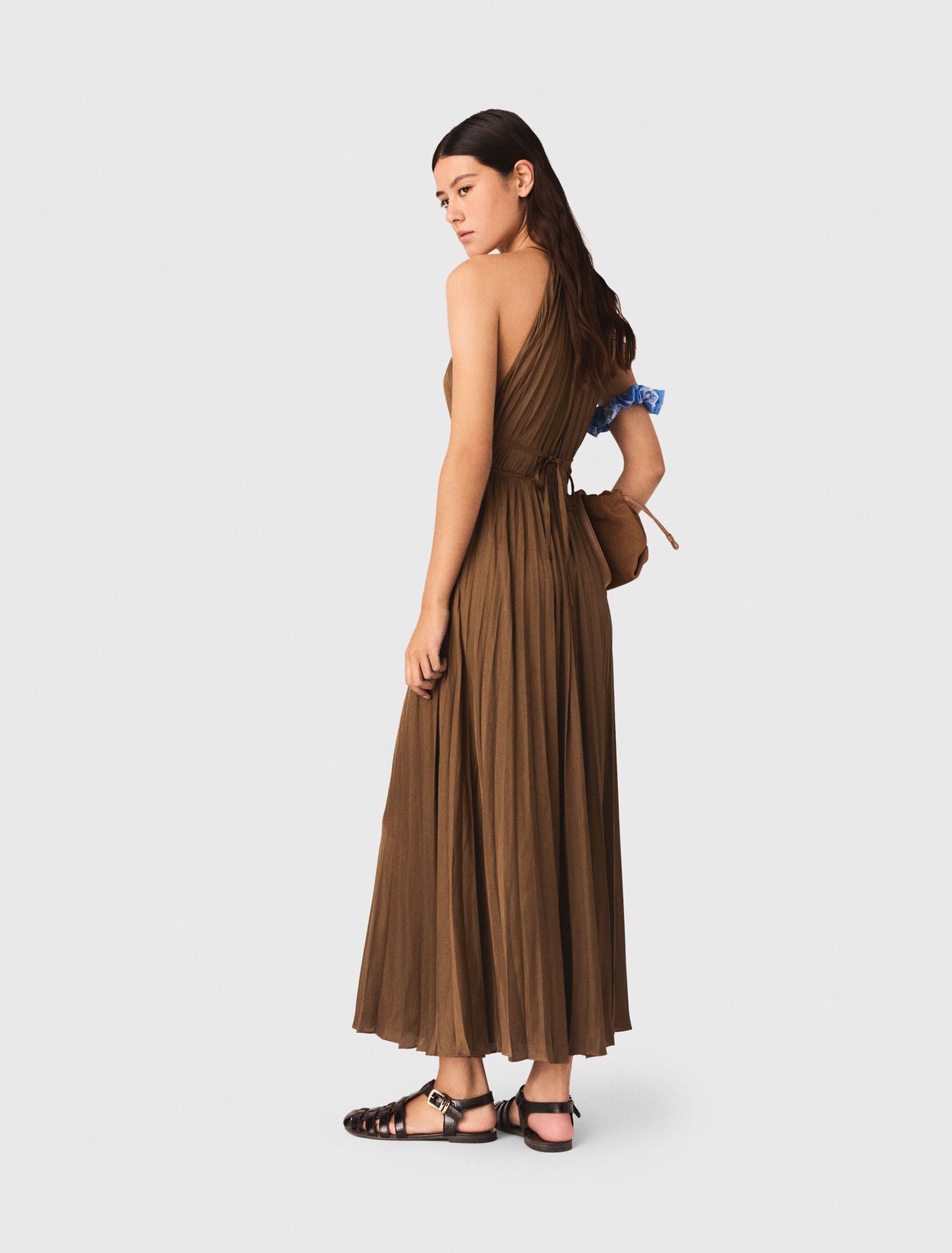 Maje - Đầm maxi xếp ly
