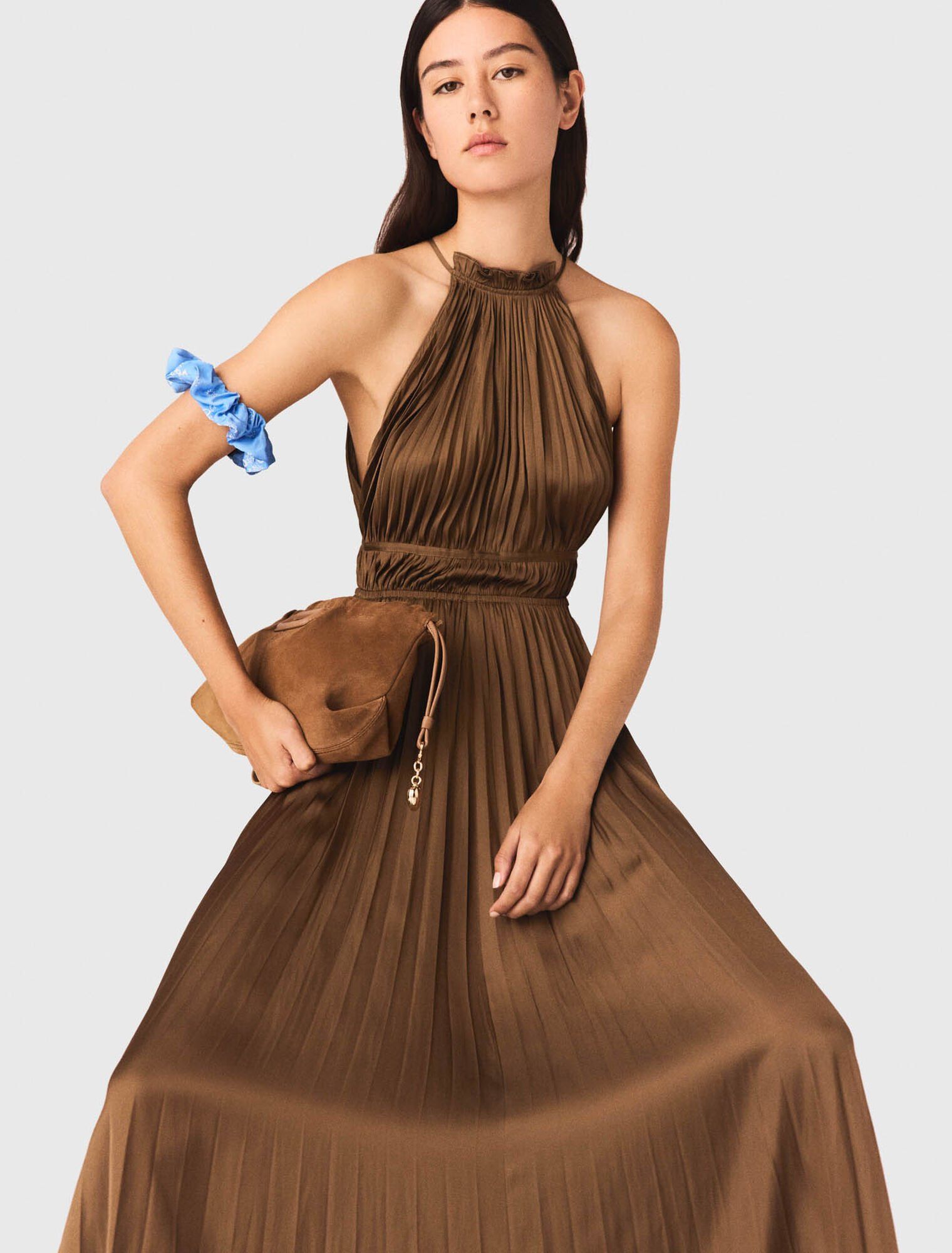 Maje - Đầm maxi xếp ly