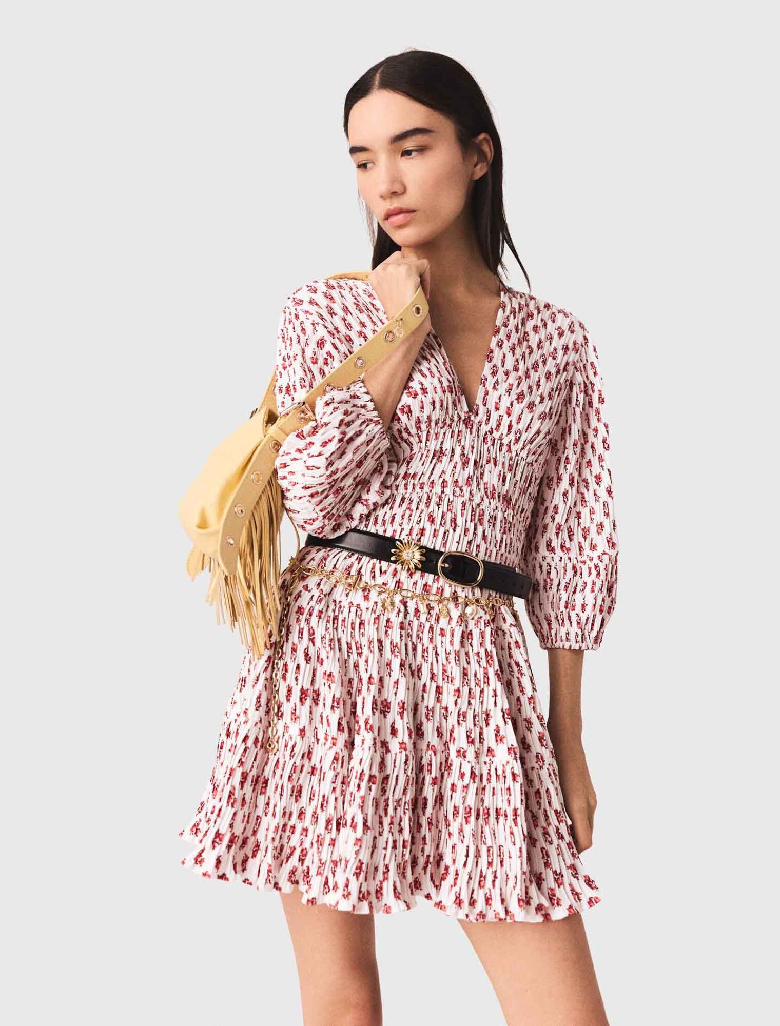Maje - Đầm ngắn xếp ly