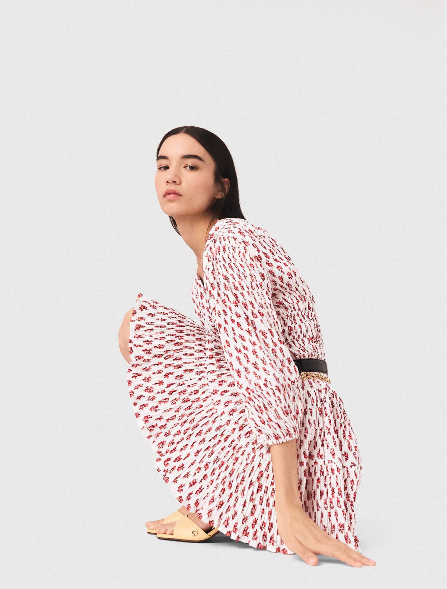 Maje - Đầm ngắn xếp ly