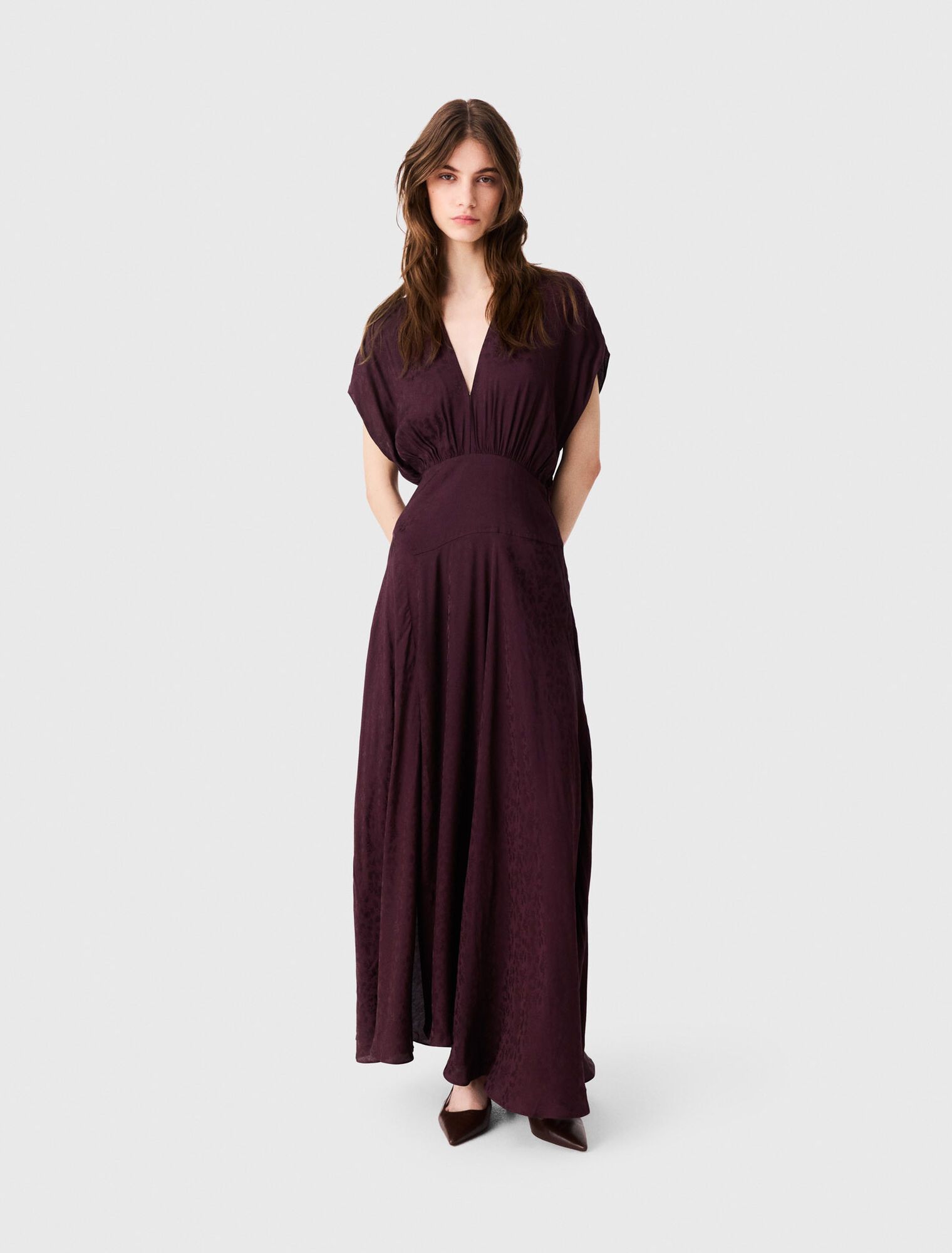 Maje - Đầm dài vải satin