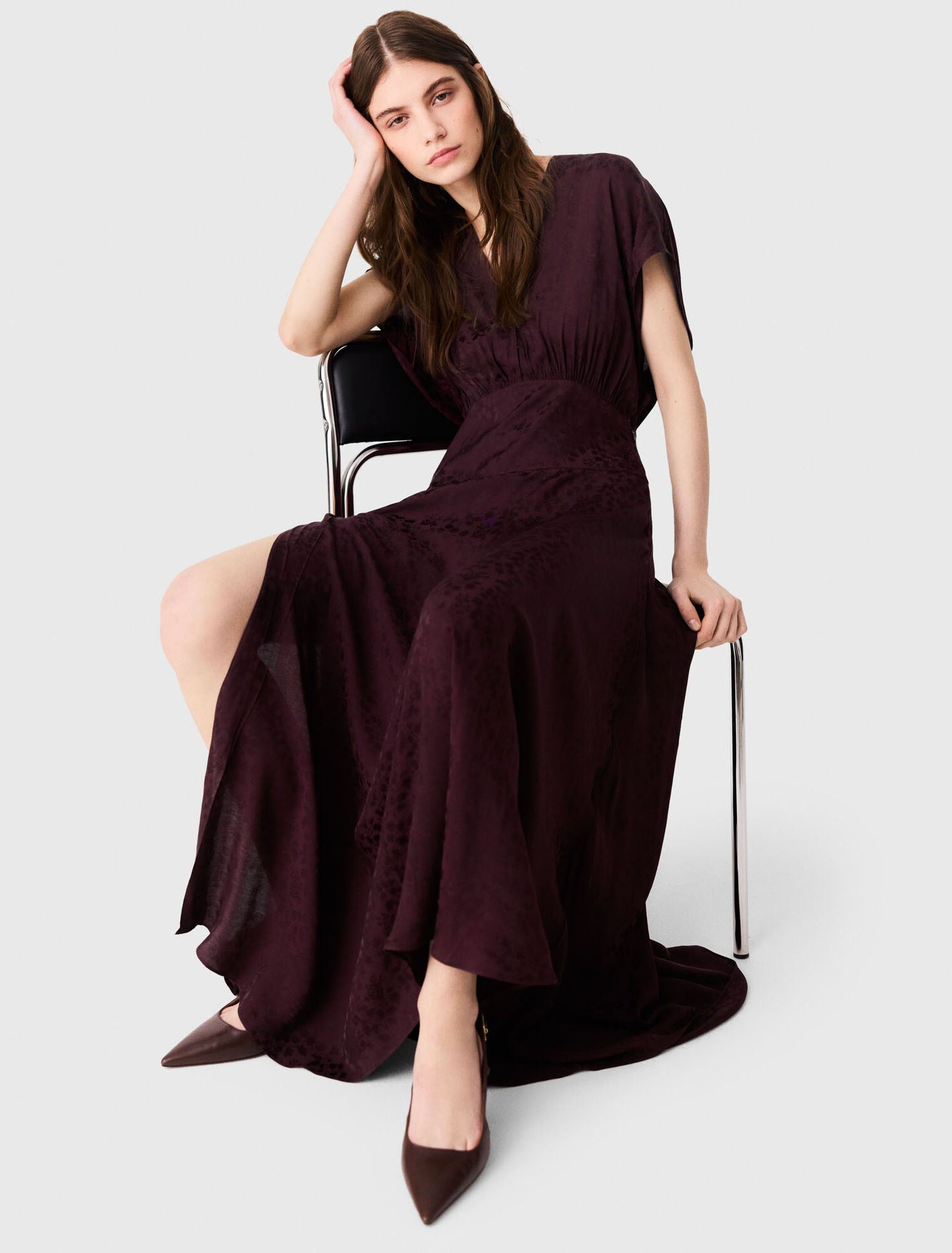 Maje - Đầm dài vải satin