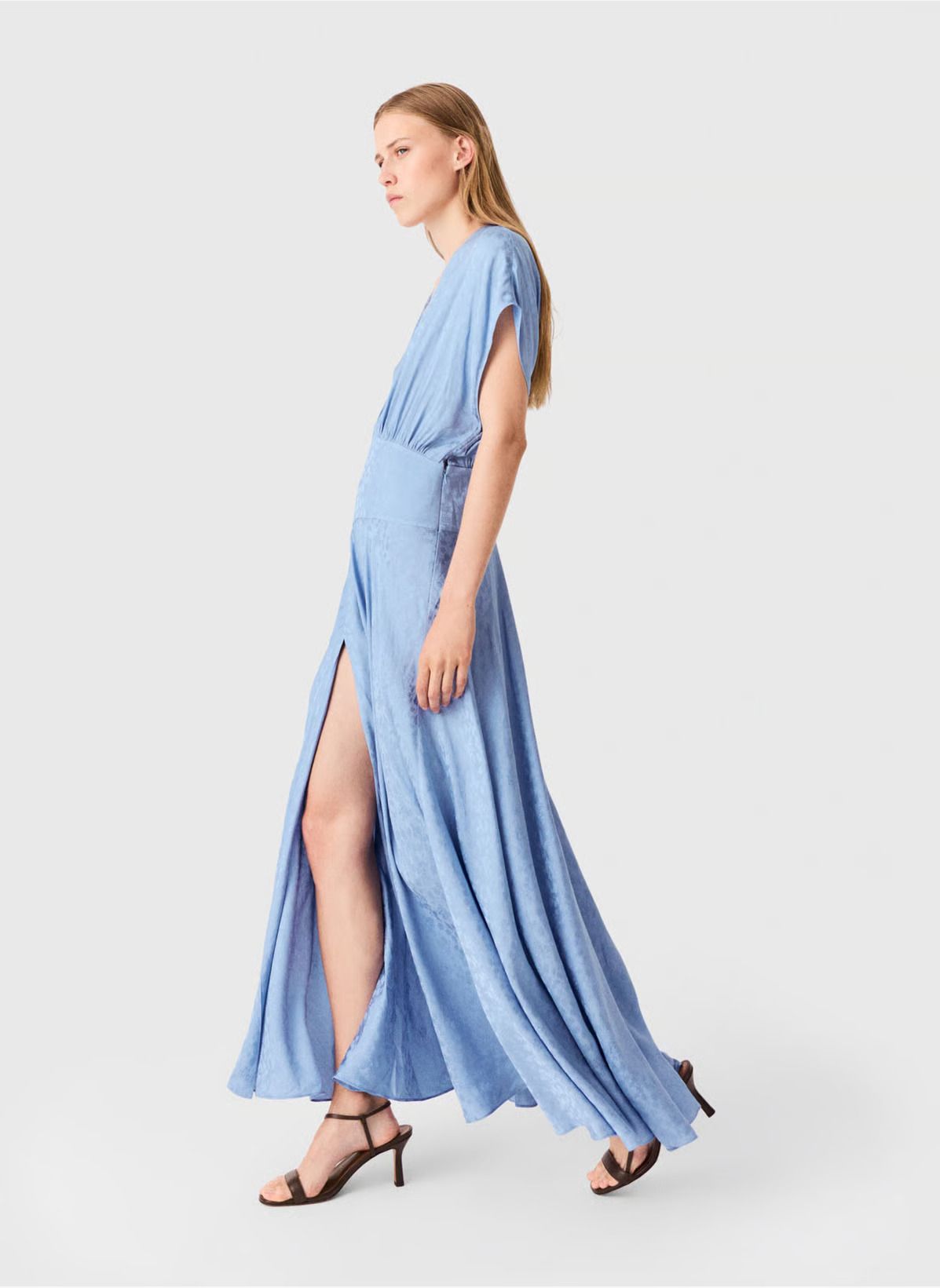 Maje - Đầm dài vải satin