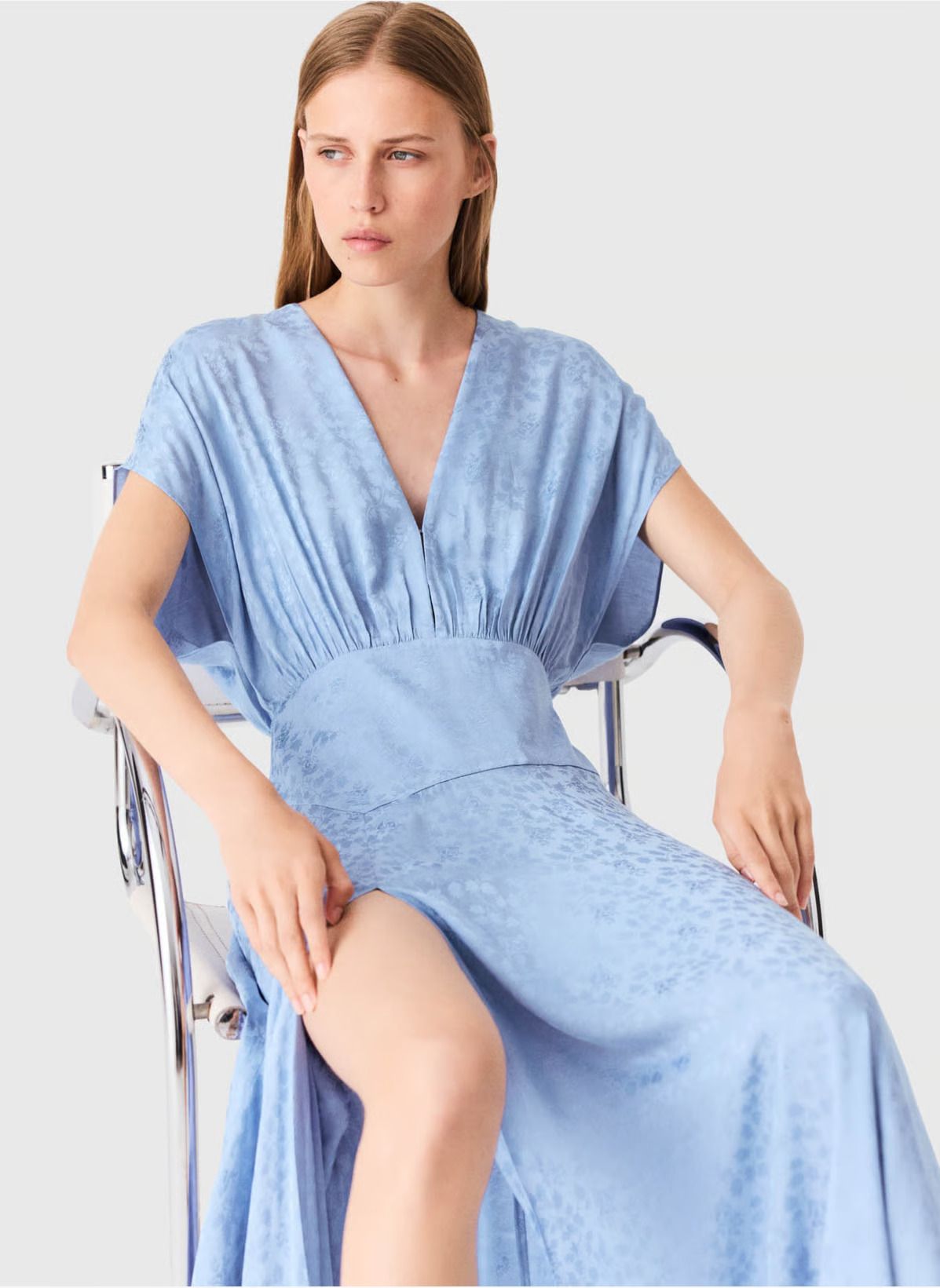 Maje - Đầm dài vải satin