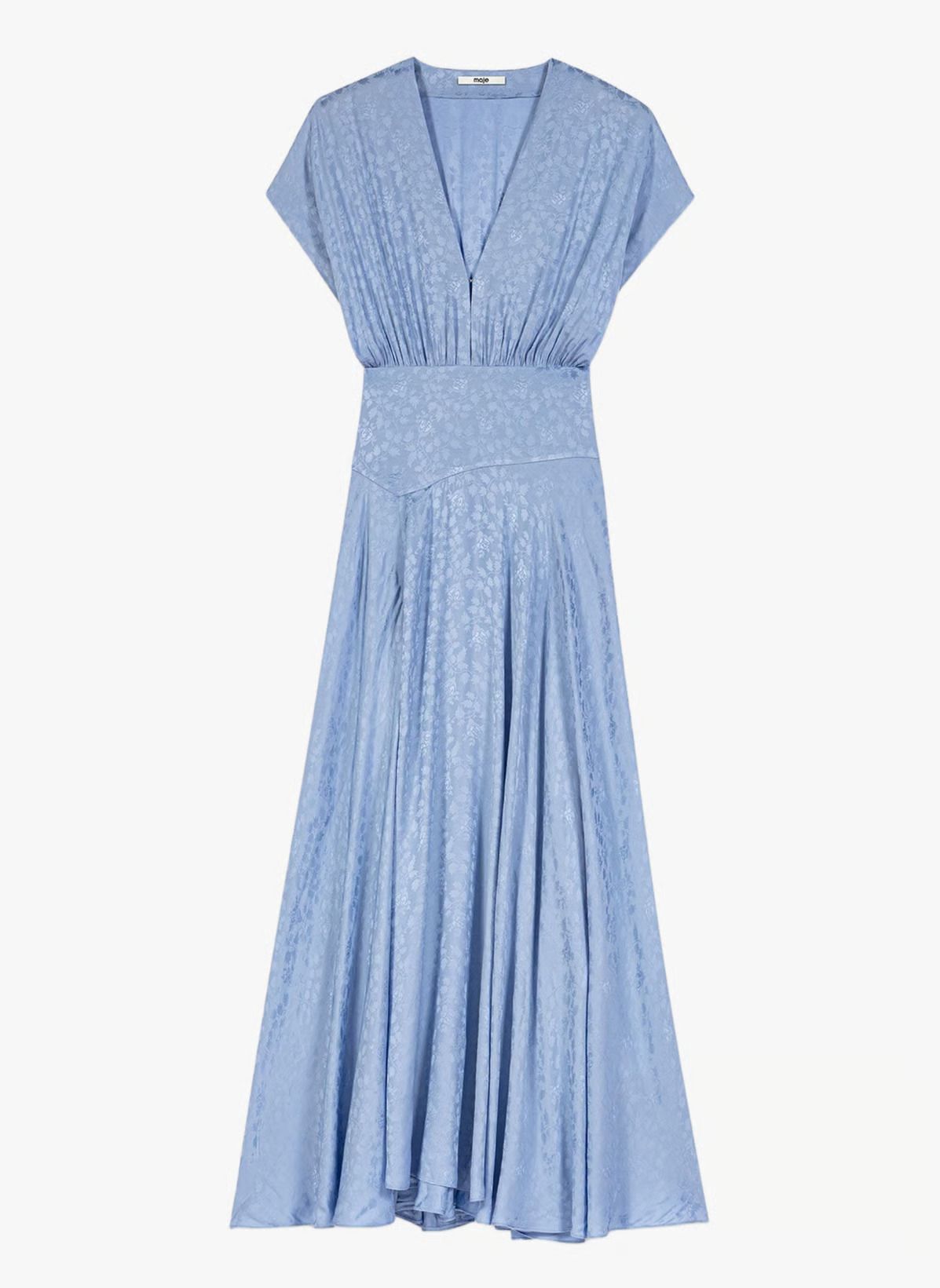 Đầm dài vải satin
