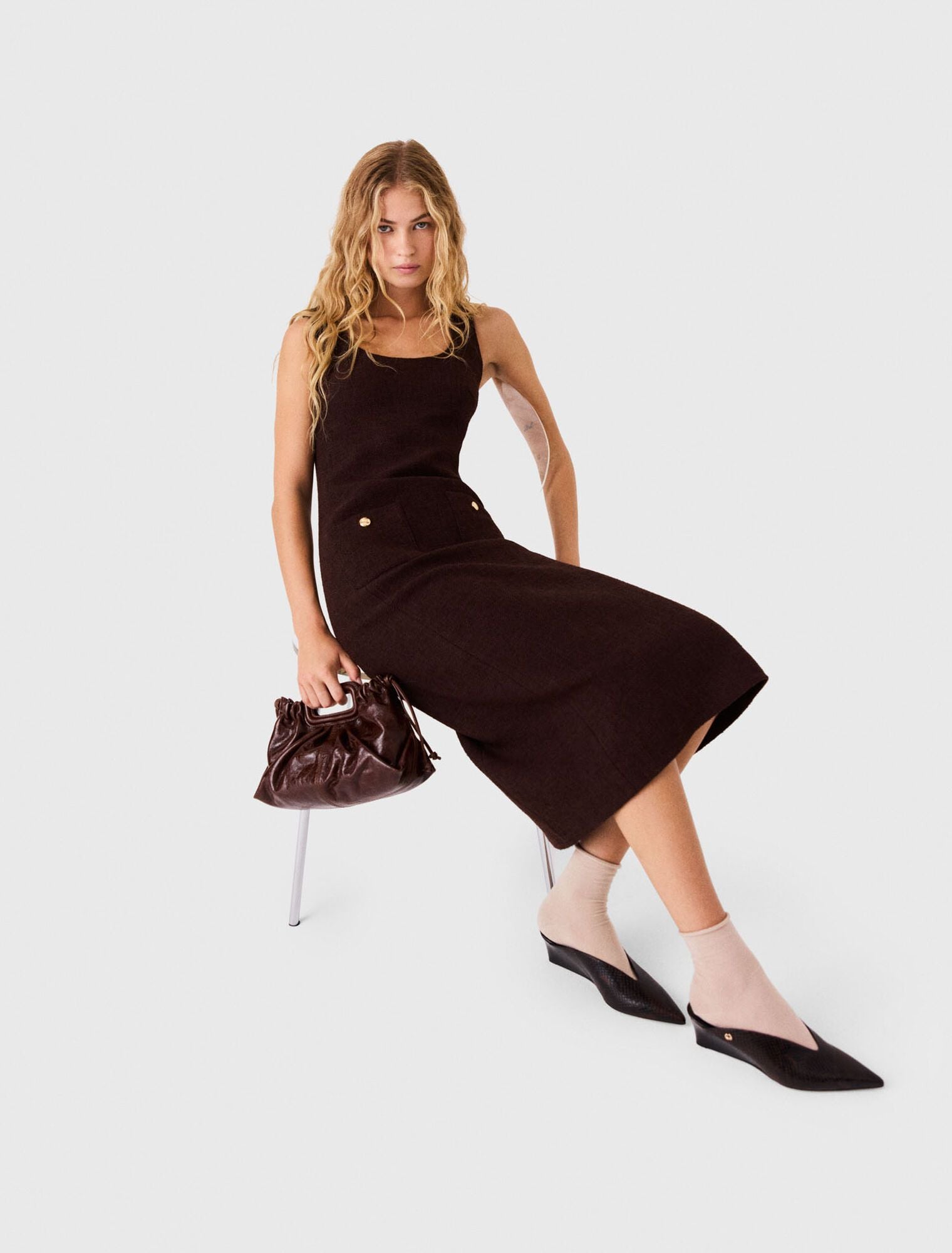 Đầm midi tweed
