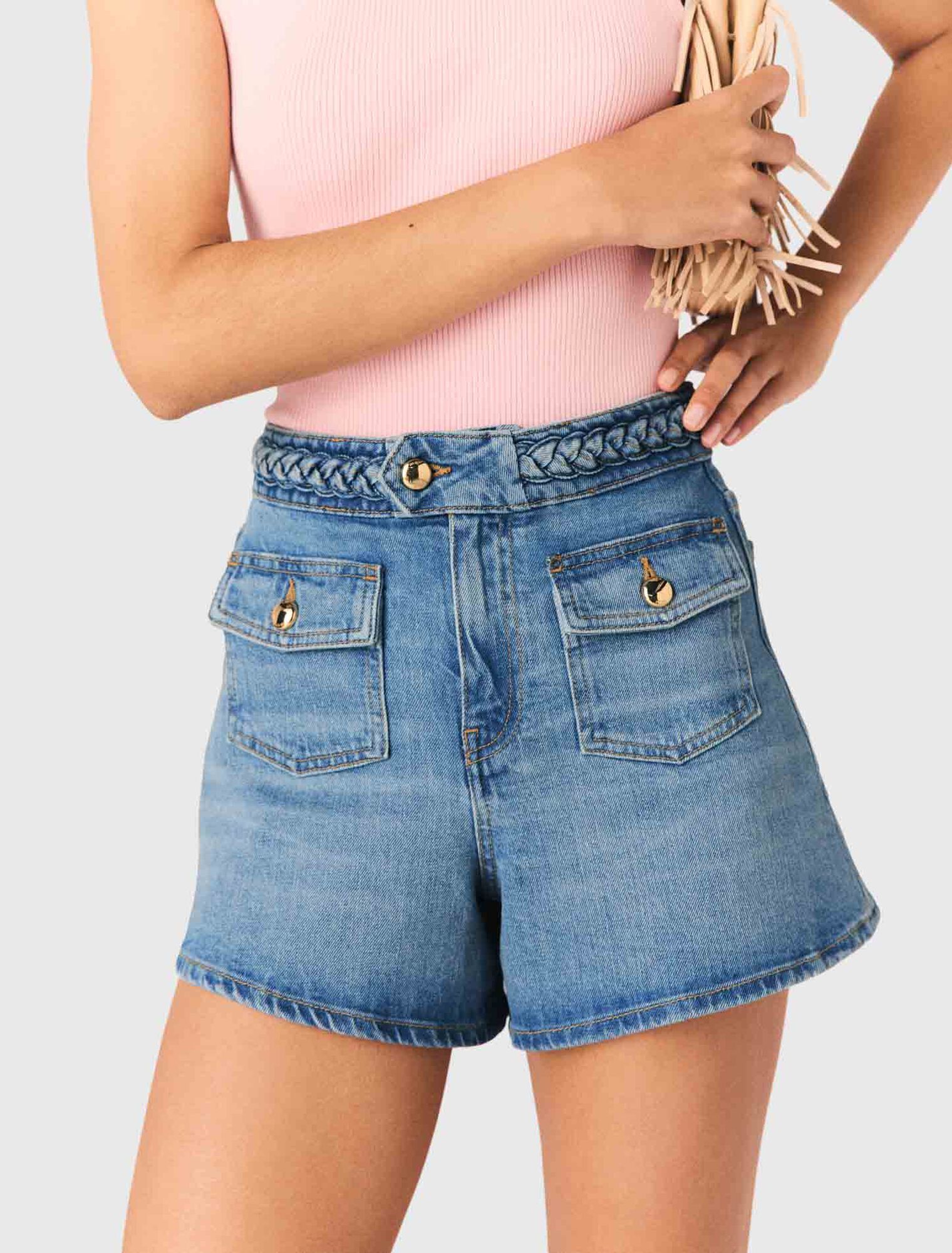 Maje - Quần short denim