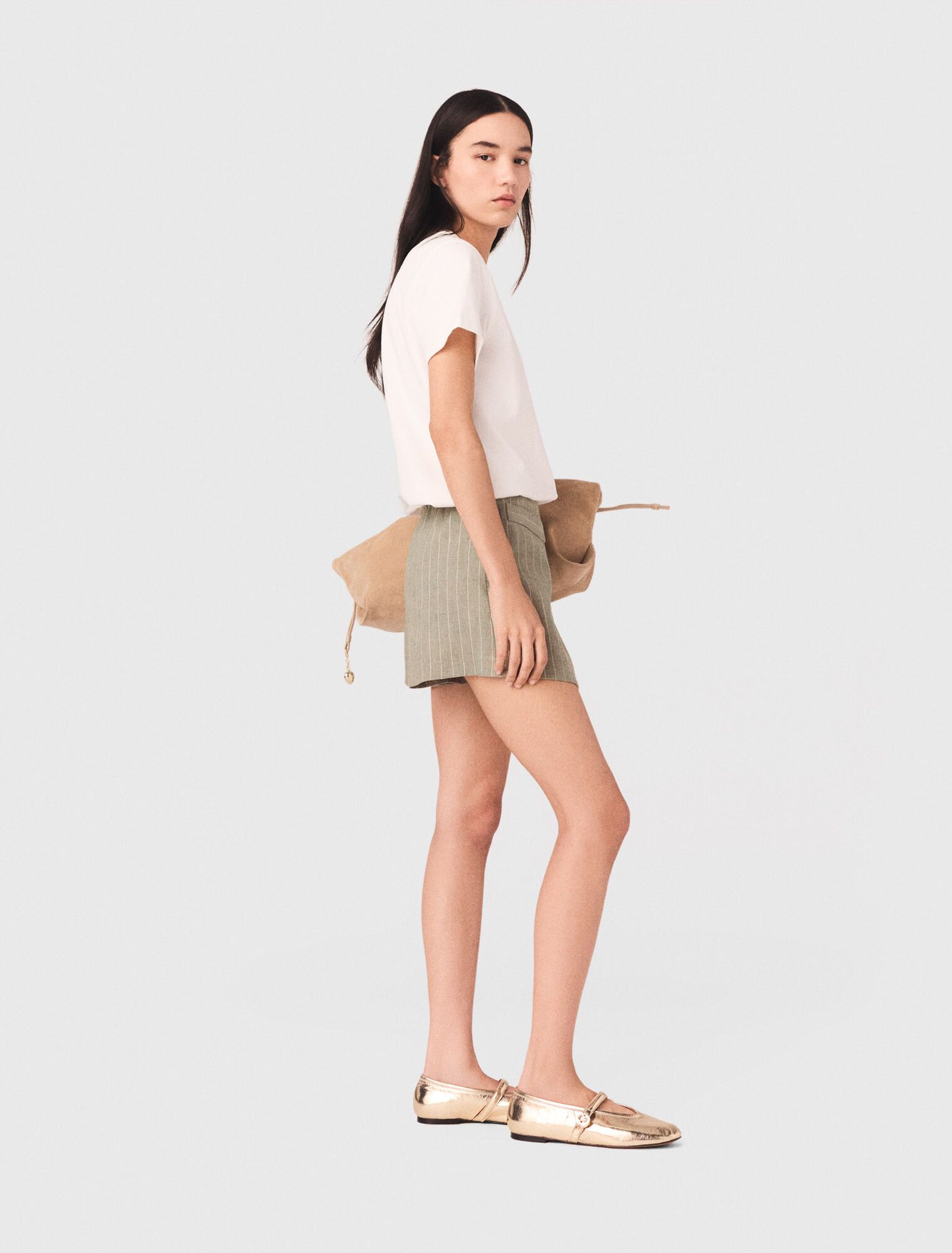 Maje - Quần skort linen layer