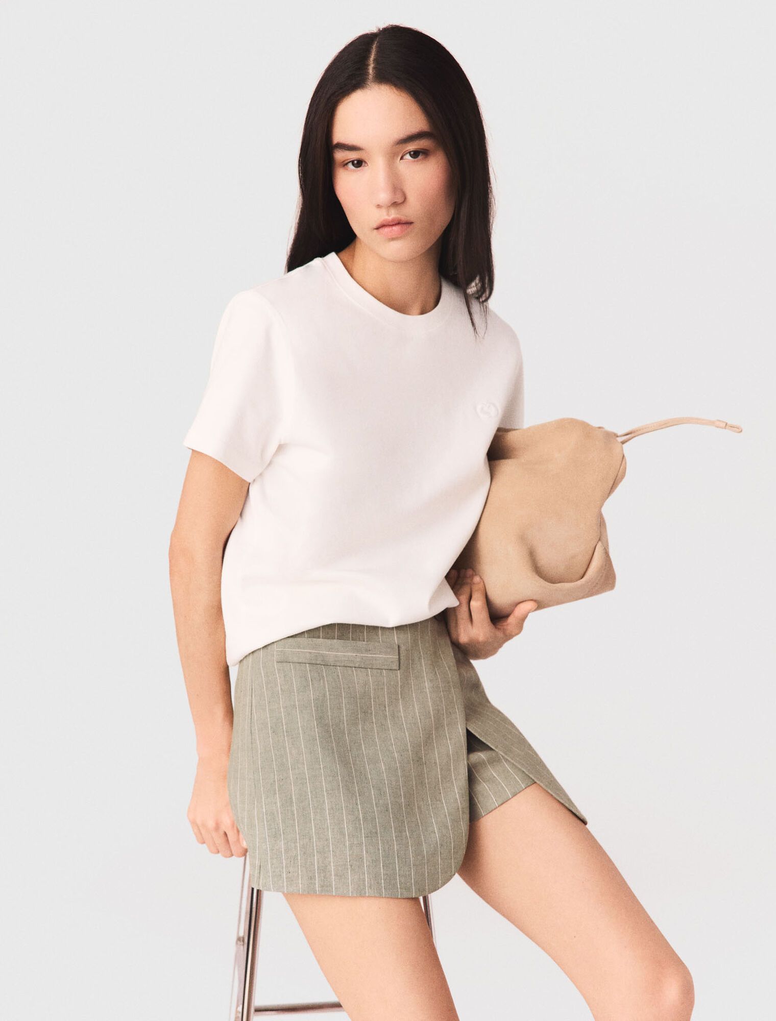 Maje - Quần skort linen layer