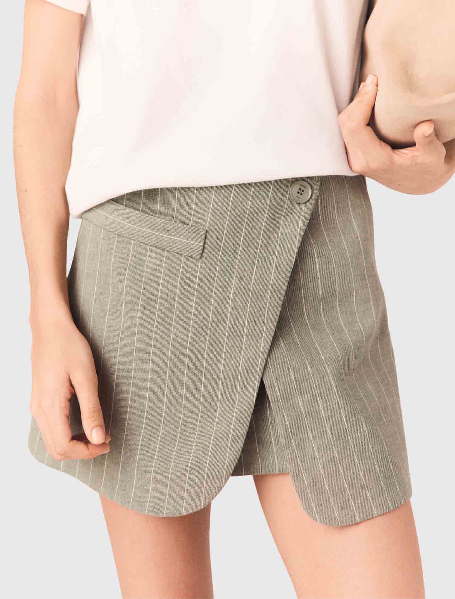 Maje - Quần skort linen layer