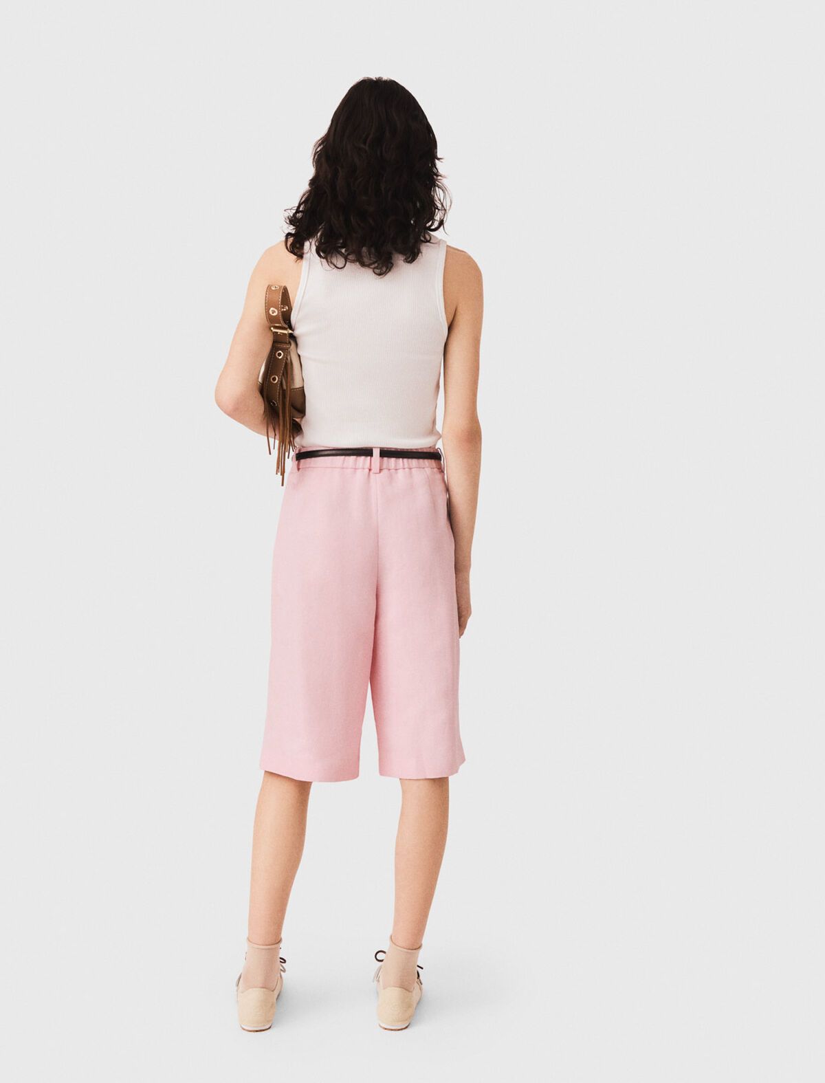 Maje - Quần bermuda xếp ly