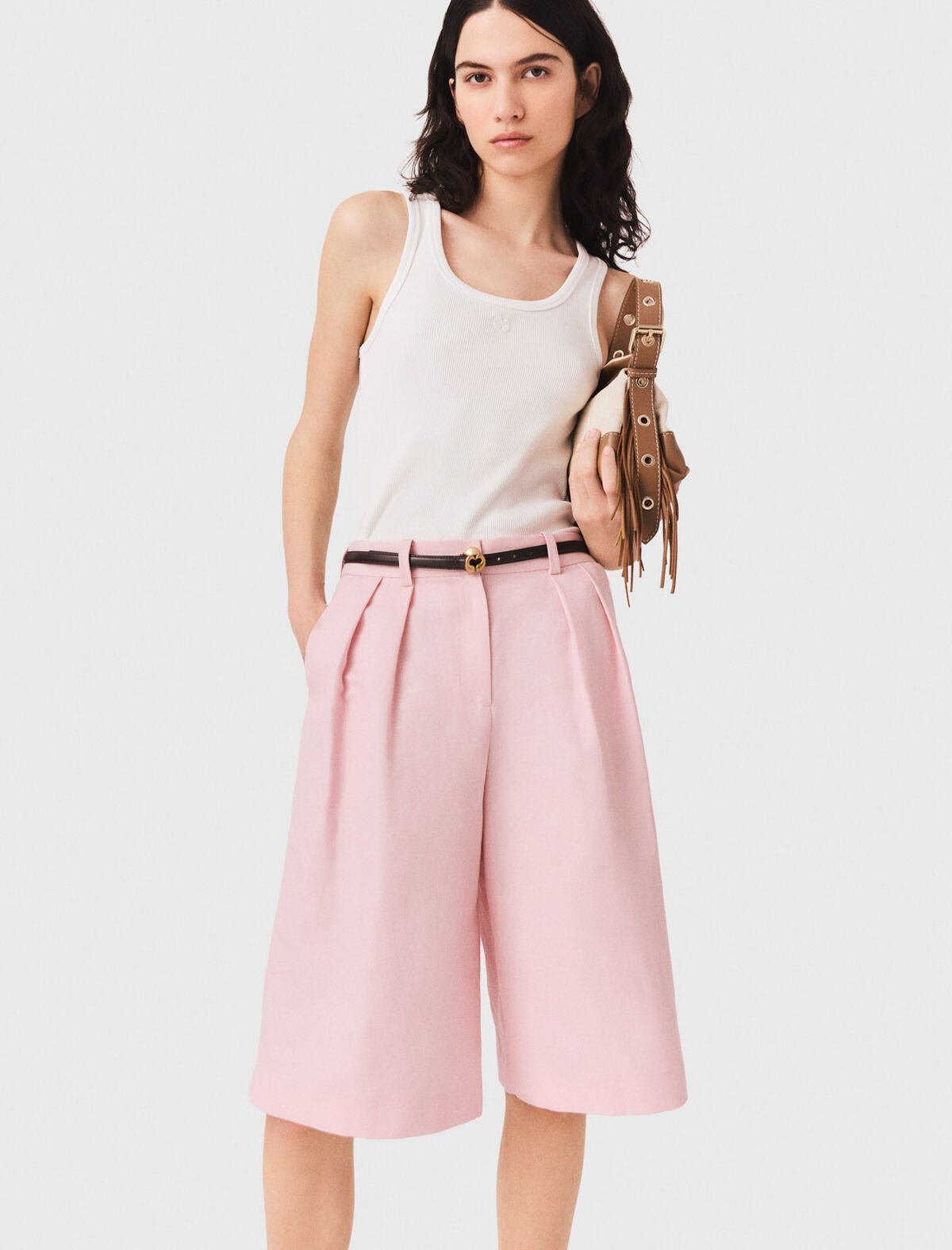 Maje - Quần bermuda xếp ly