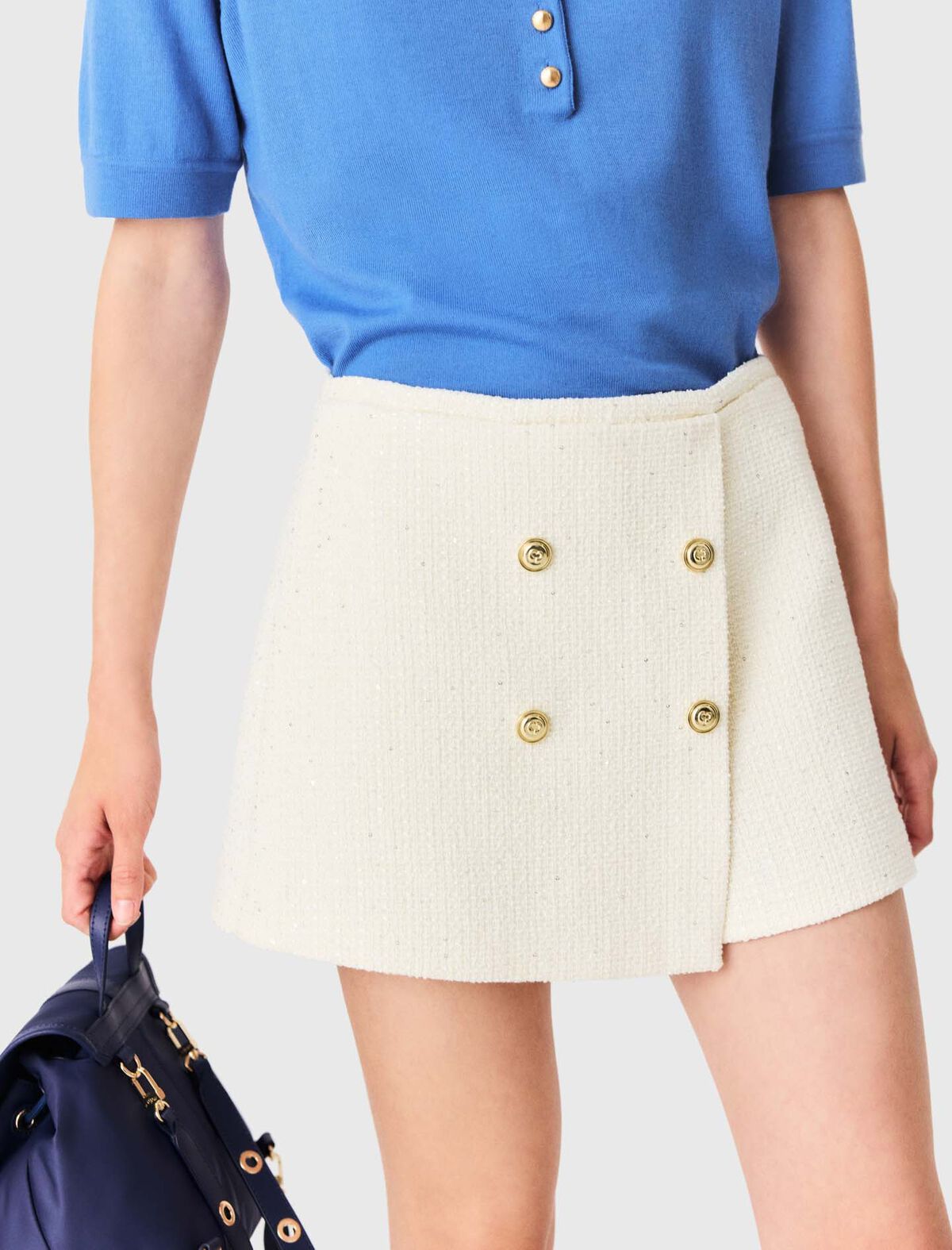 Maje - Quần váy vải tweed