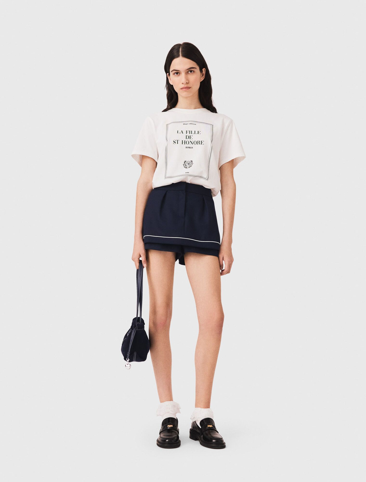 Maje - Quần short hiệu ứng xếp lớp
