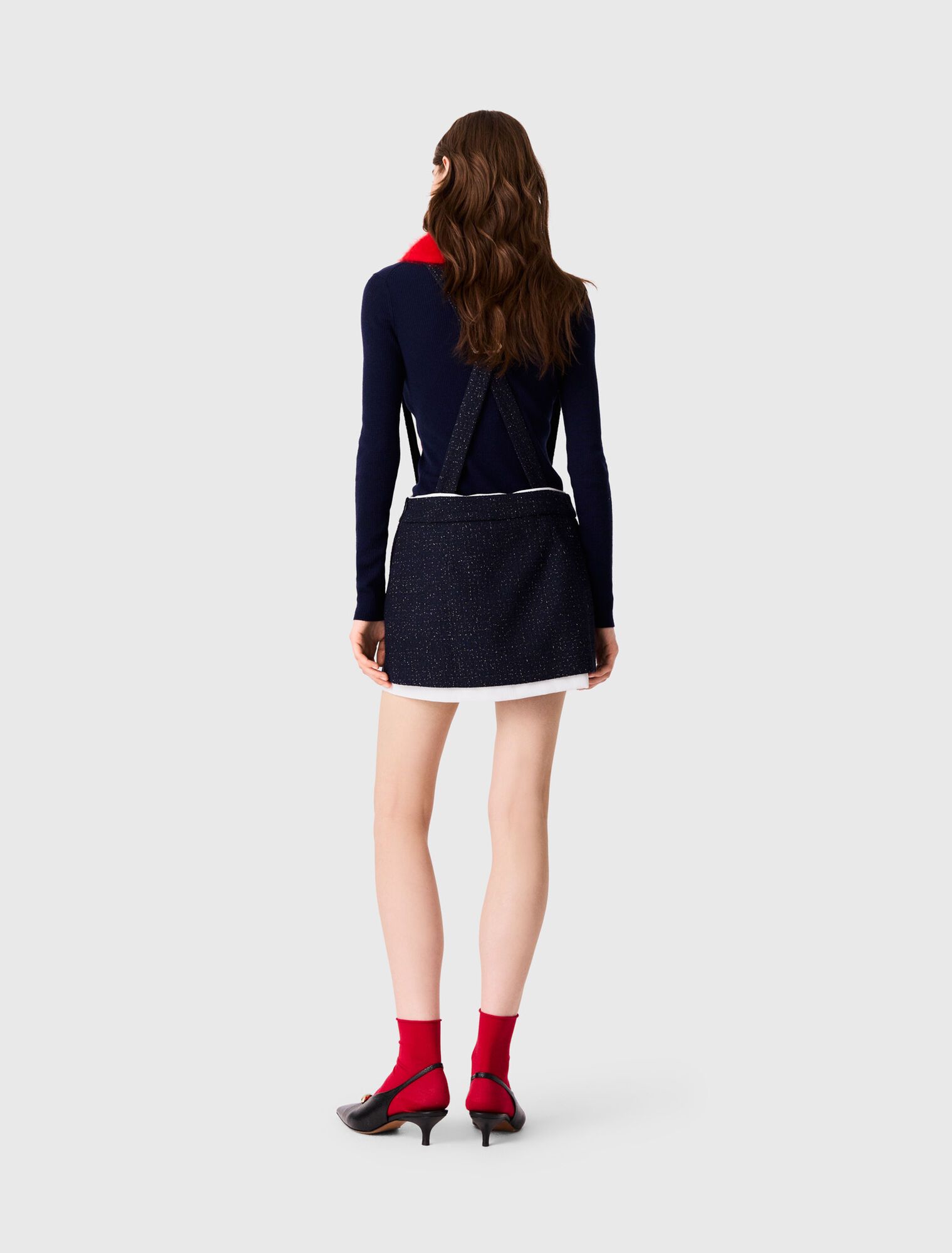 Quần shorts tweed tương phản