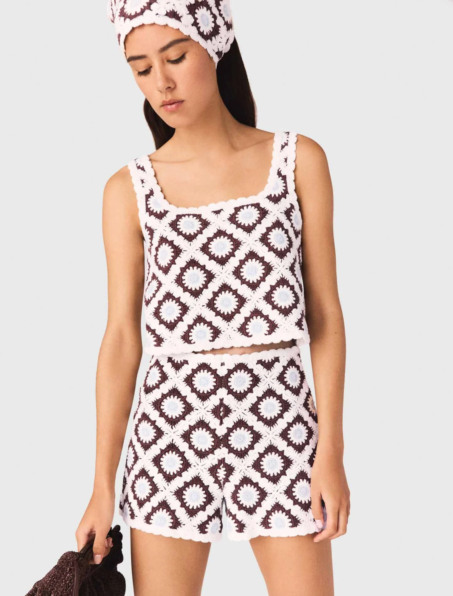 Maje - Áo crochet hoạ tiết floral