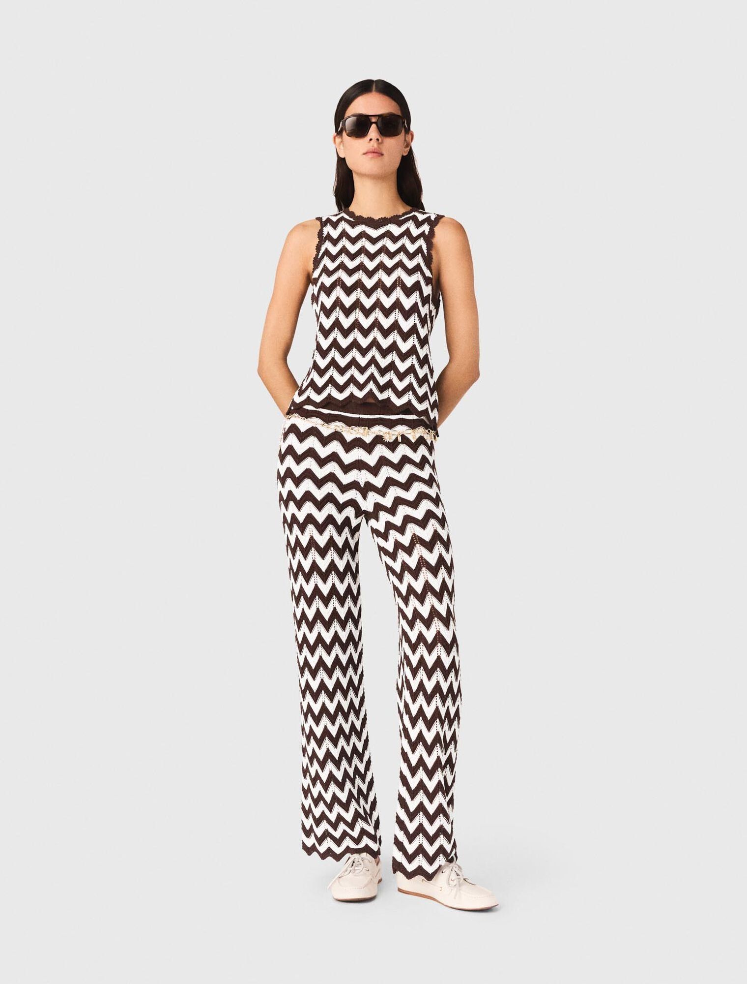 Áo móc họa tiết zigzag