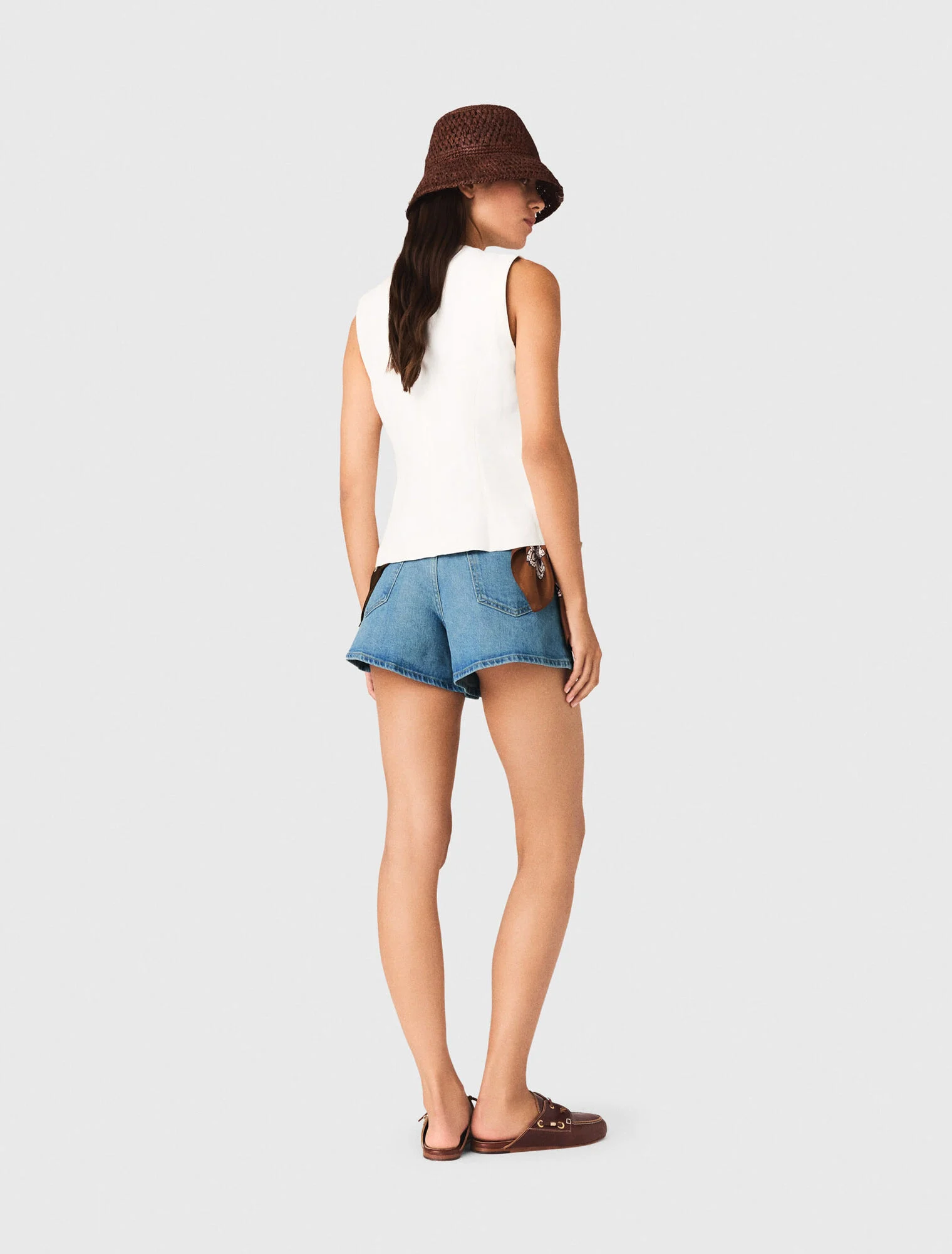 Maje - Áo khoác vải linen pha thêu